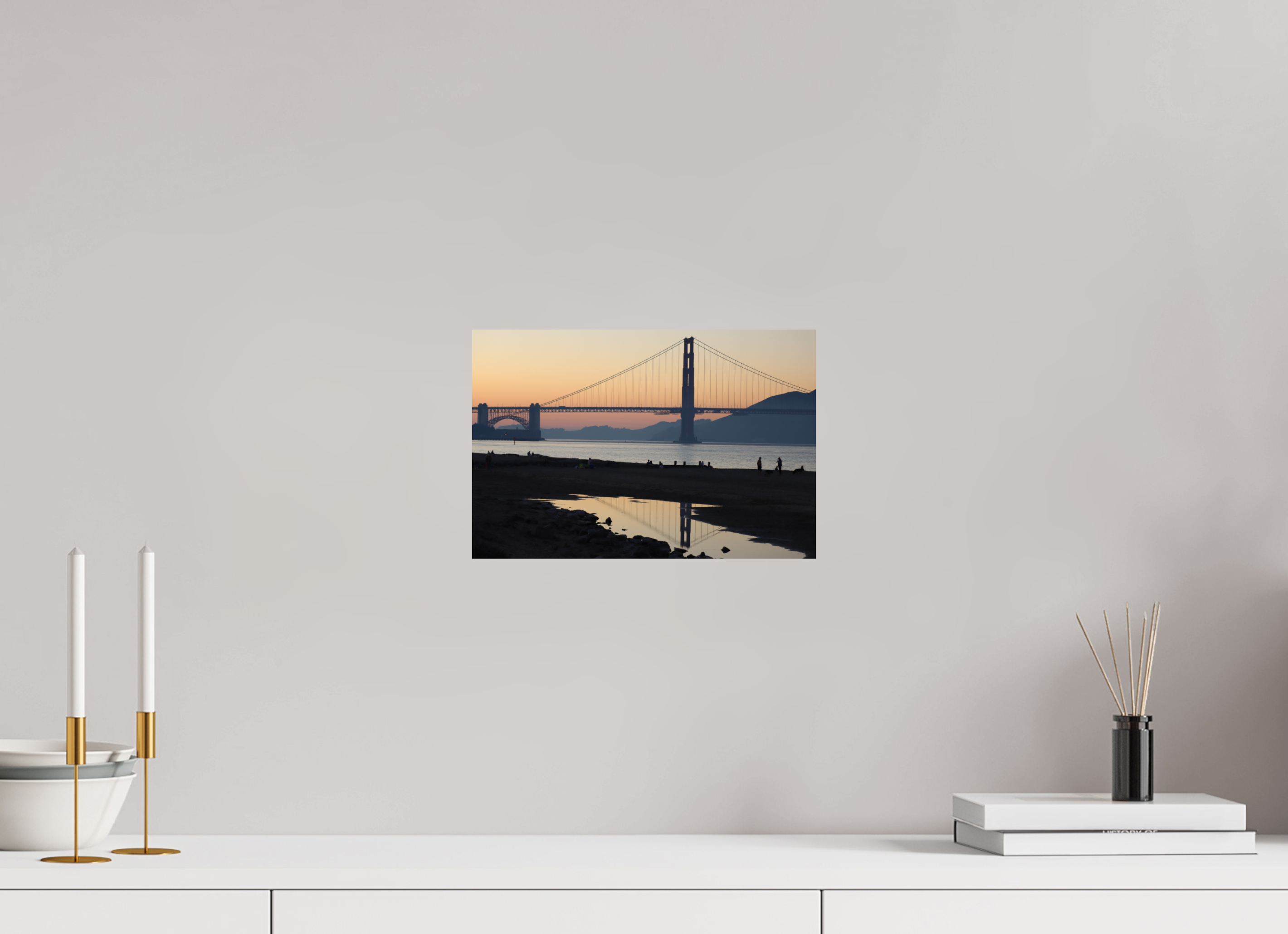 30 x 20 cm, Fine Art Print auf Alu-Dibond Sunset over the Bay