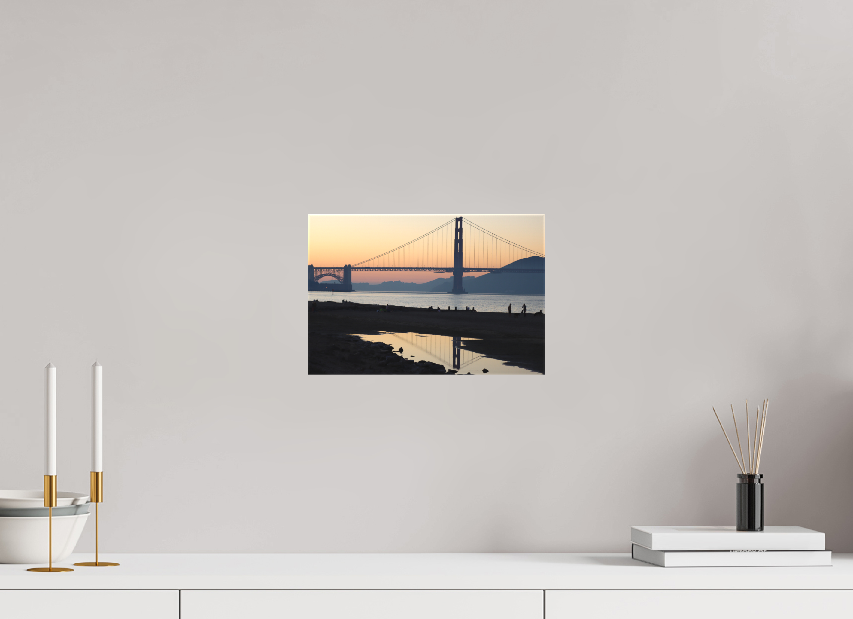 30 x 20 cm, Leinwand Sunset over the Bay