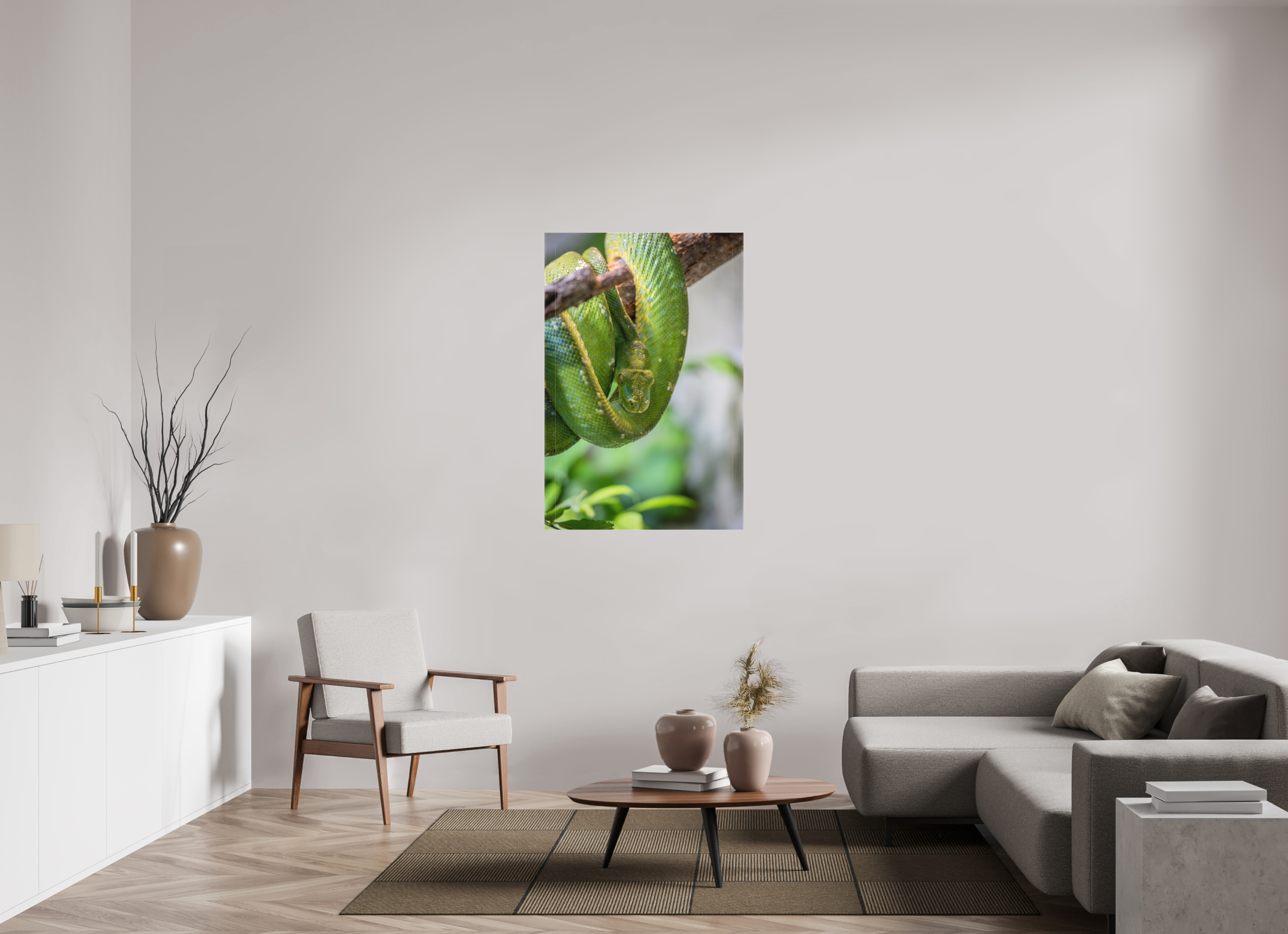 80 x 120 cm, Leinwand Coiled in Green