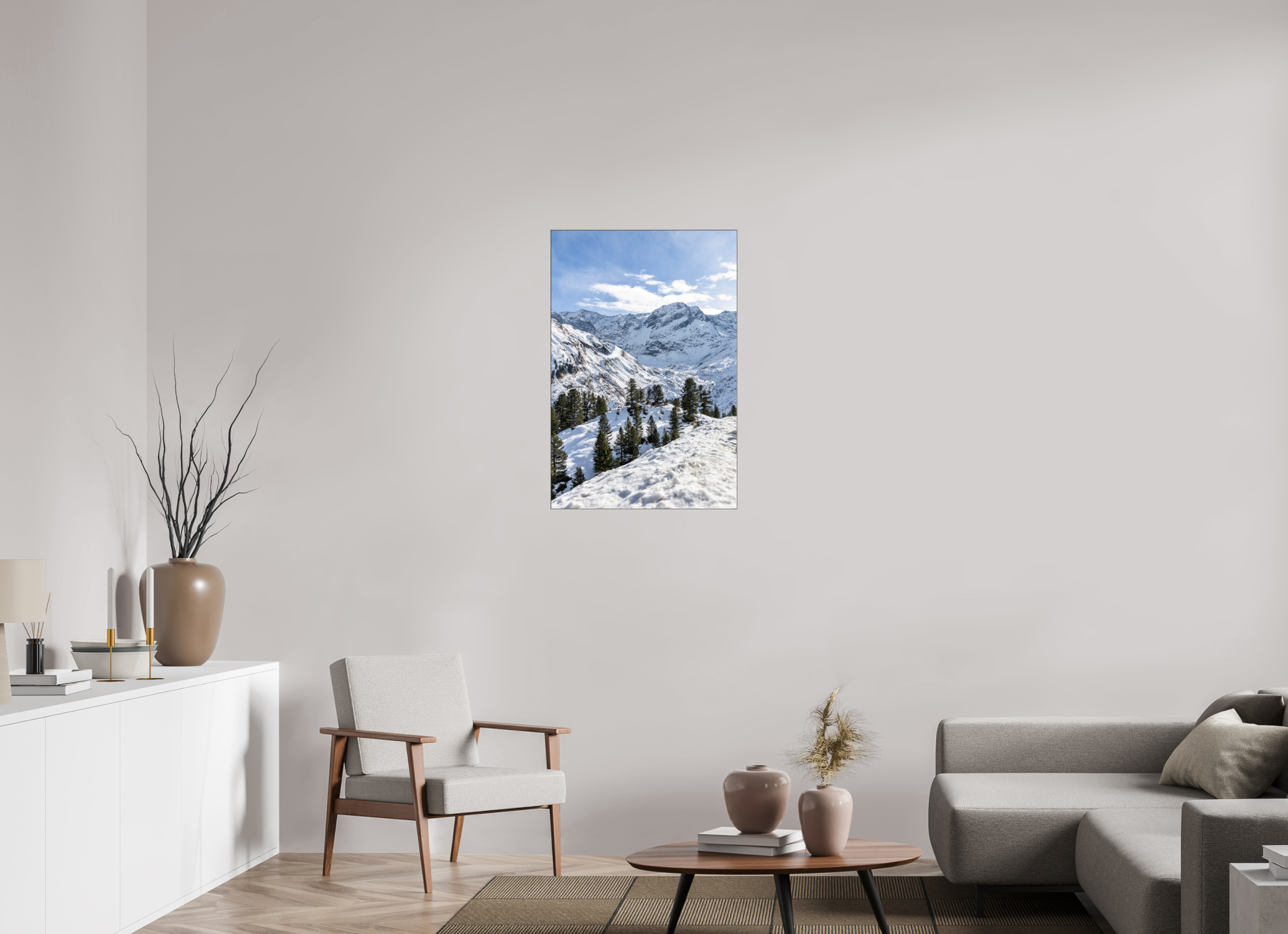 60 x 90 cm, Foto-Abzug hinter Acrylglas glänzend Alpine Frame