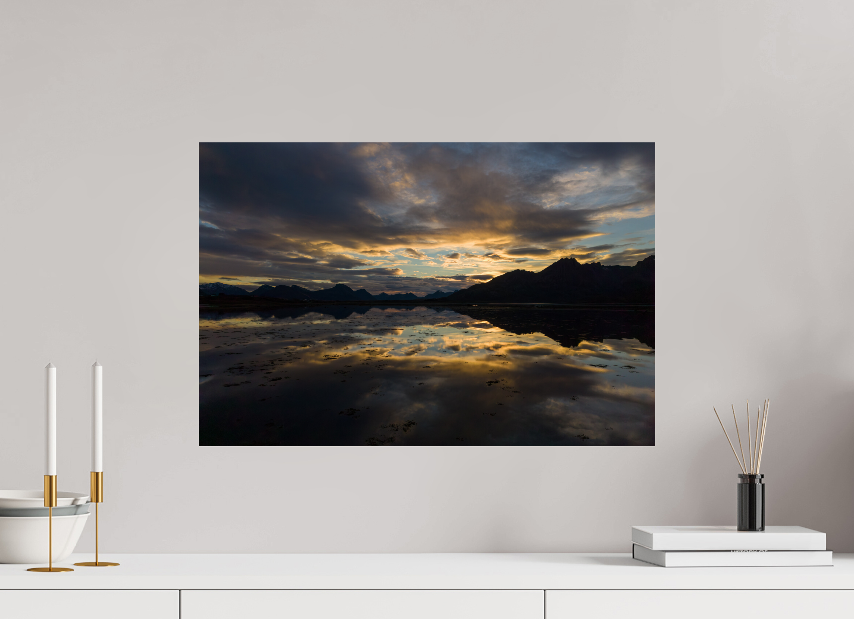 60 x 40 cm, Fine Art Print auf Alu-Dibond Golden Mirror
