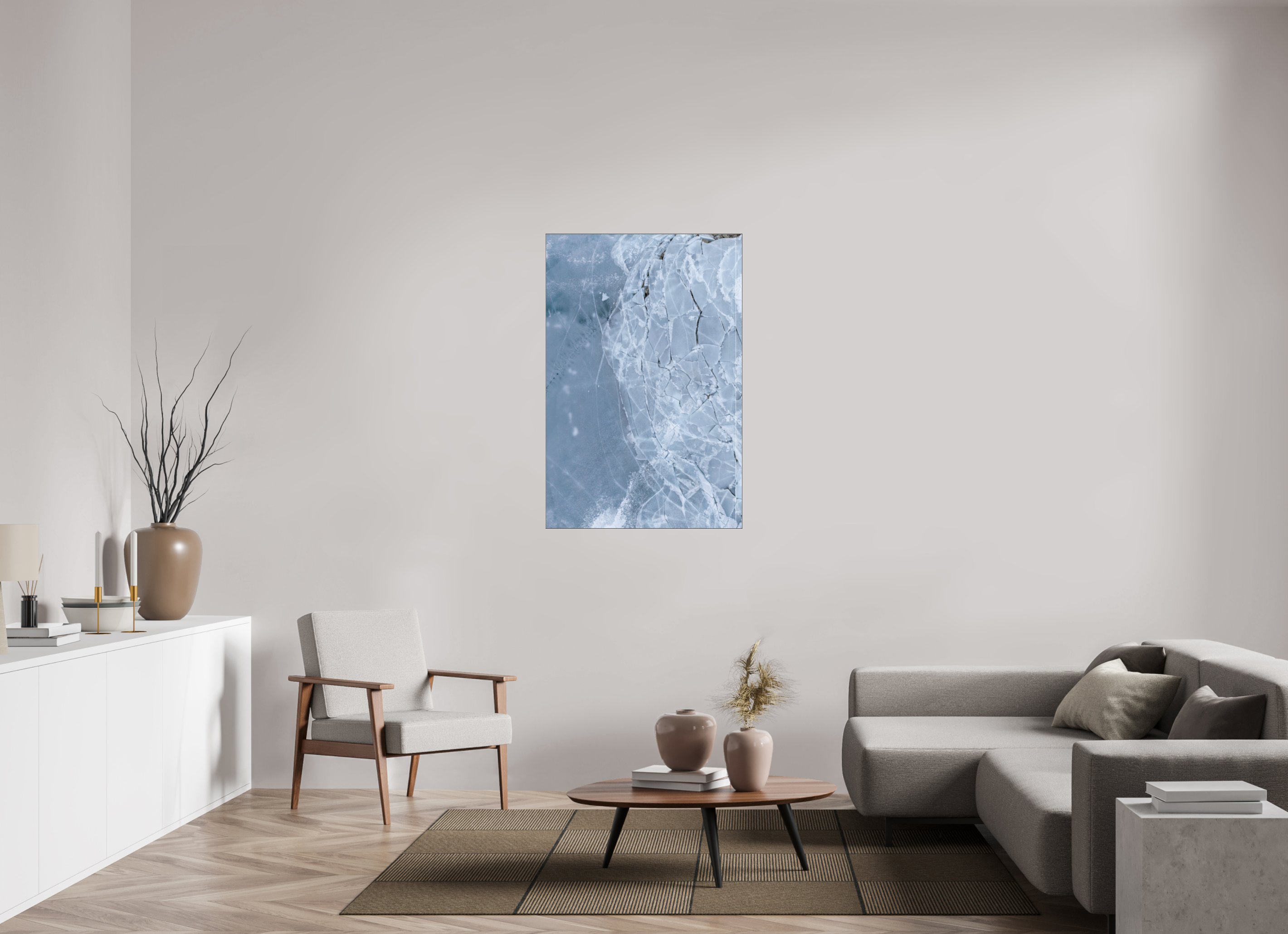 80 x 120 cm, Foto-Abzug hinter Acrylglas glänzend Shattered Surface