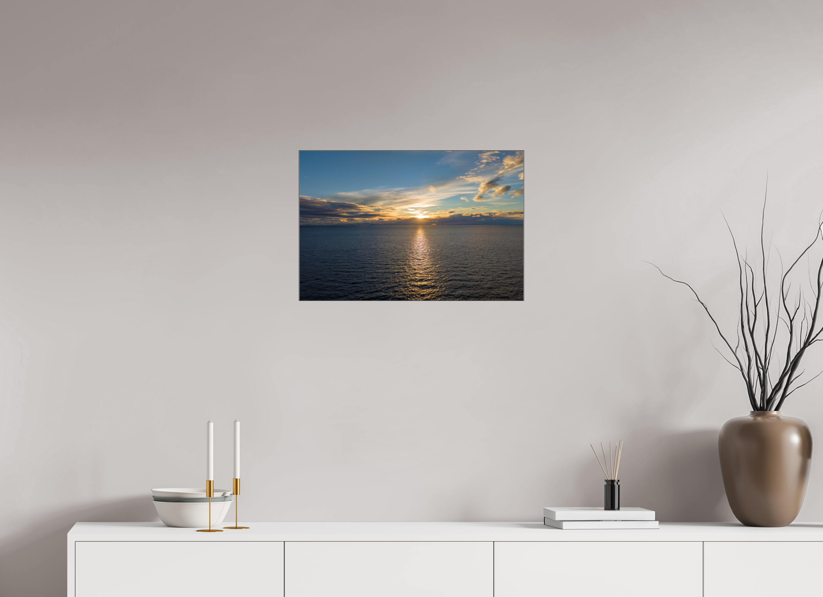 60 x 40 cm, Foto-Abzug hinter Acrylglas glänzend Ocean Sunrise