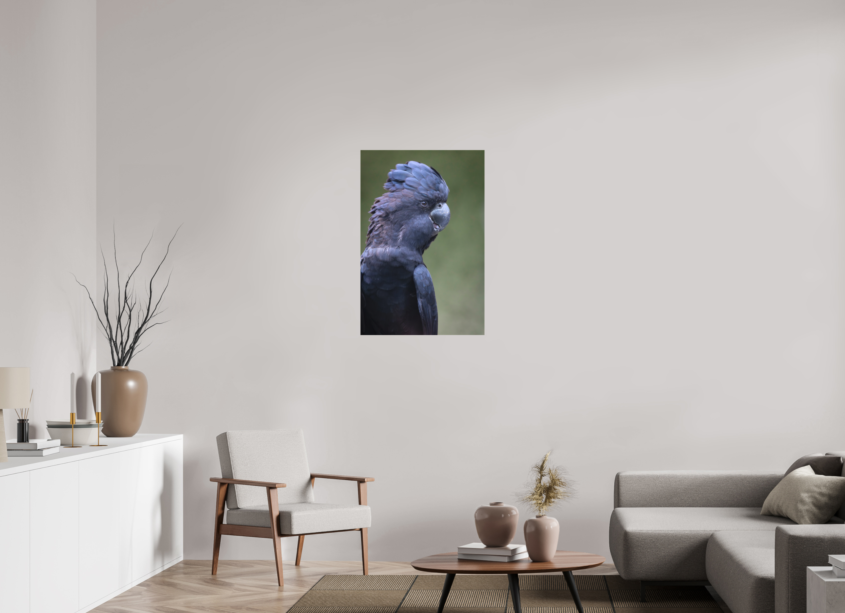 60 x 90 cm, Leinwand Profile of the Black Cockatoo