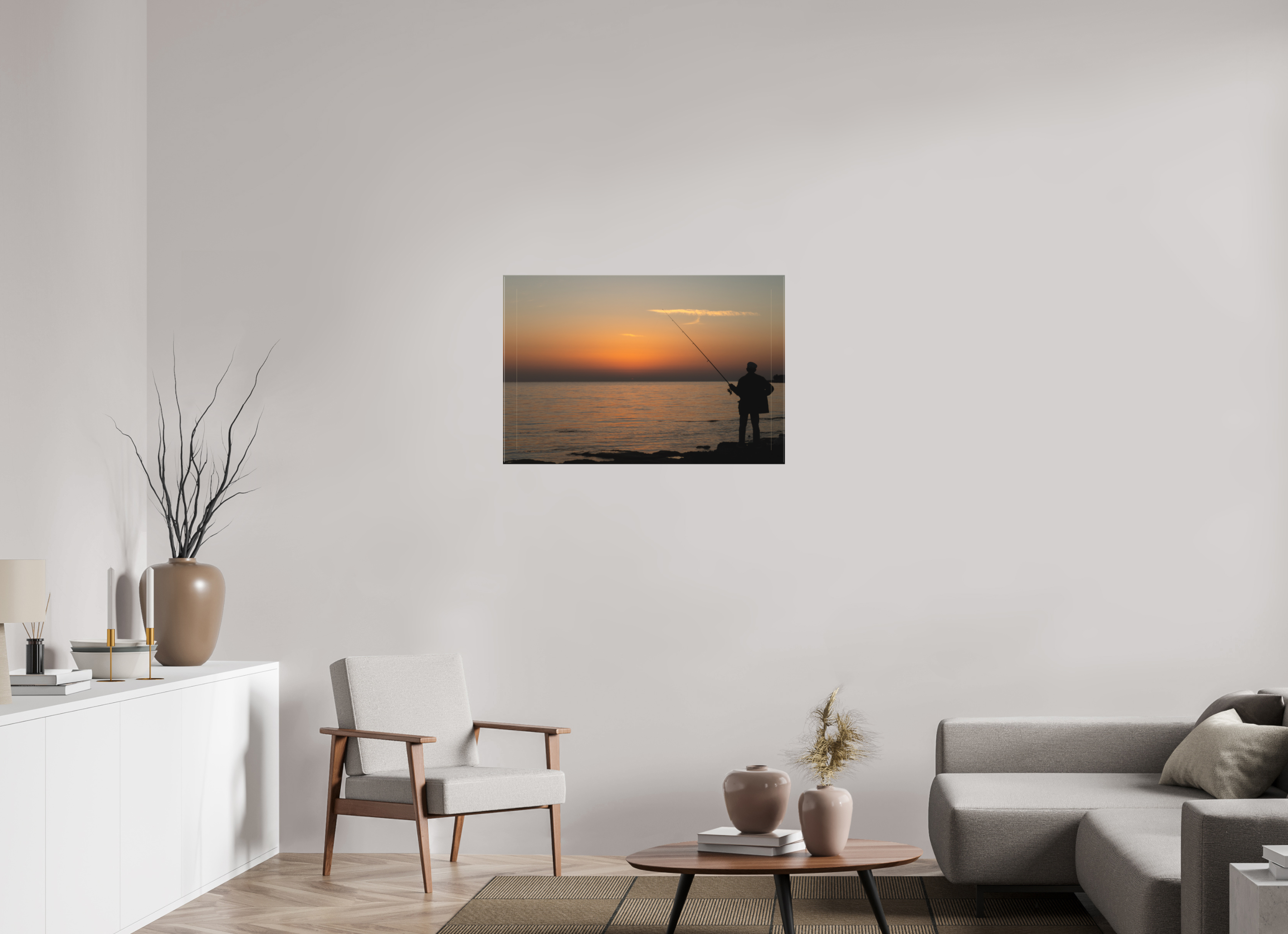90 x 60 cm, Leinwand Golden Hour Fishing