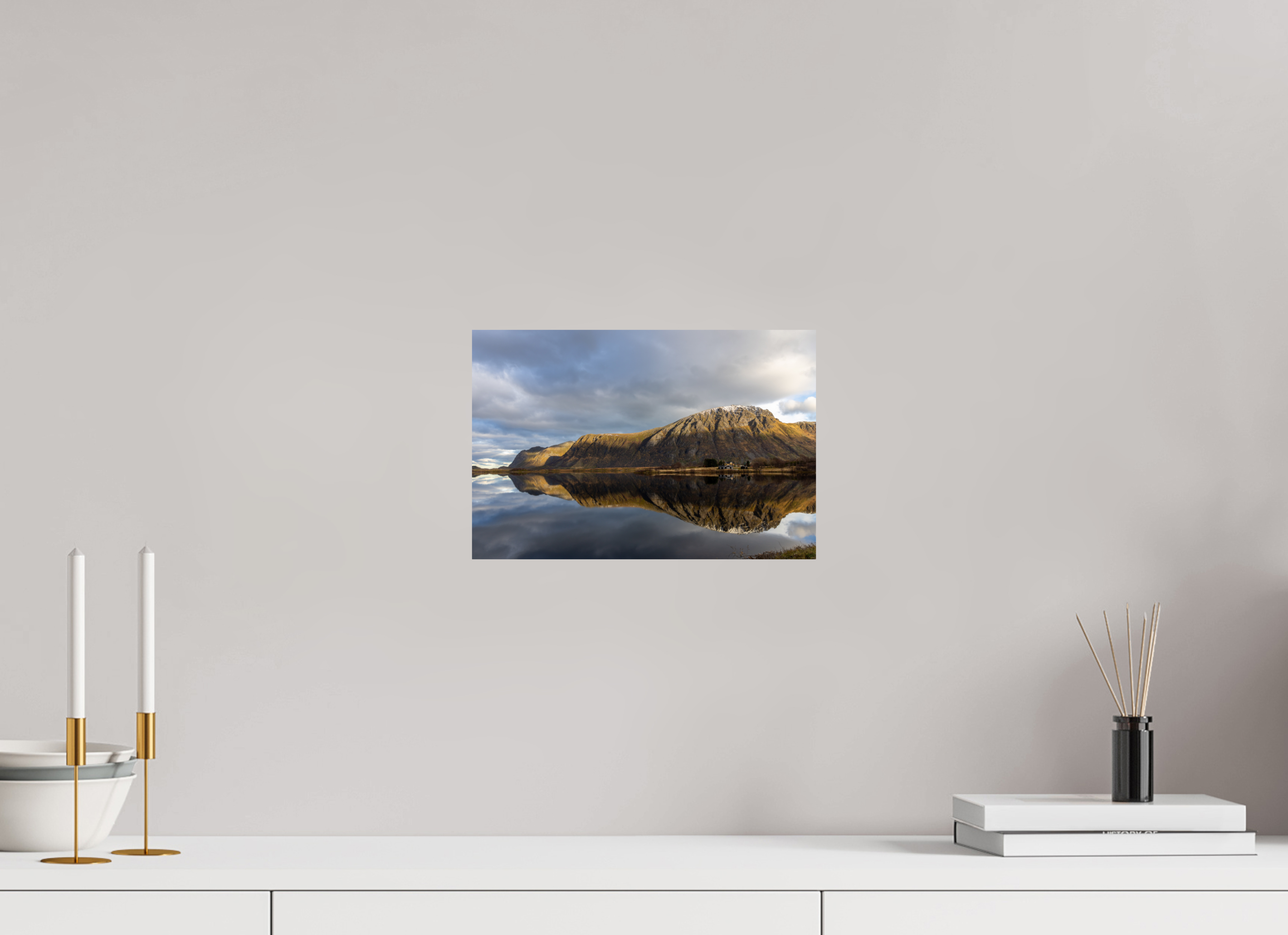 30 x 20 cm, Fine Art Print auf Alu-Dibond Mirror Mountains