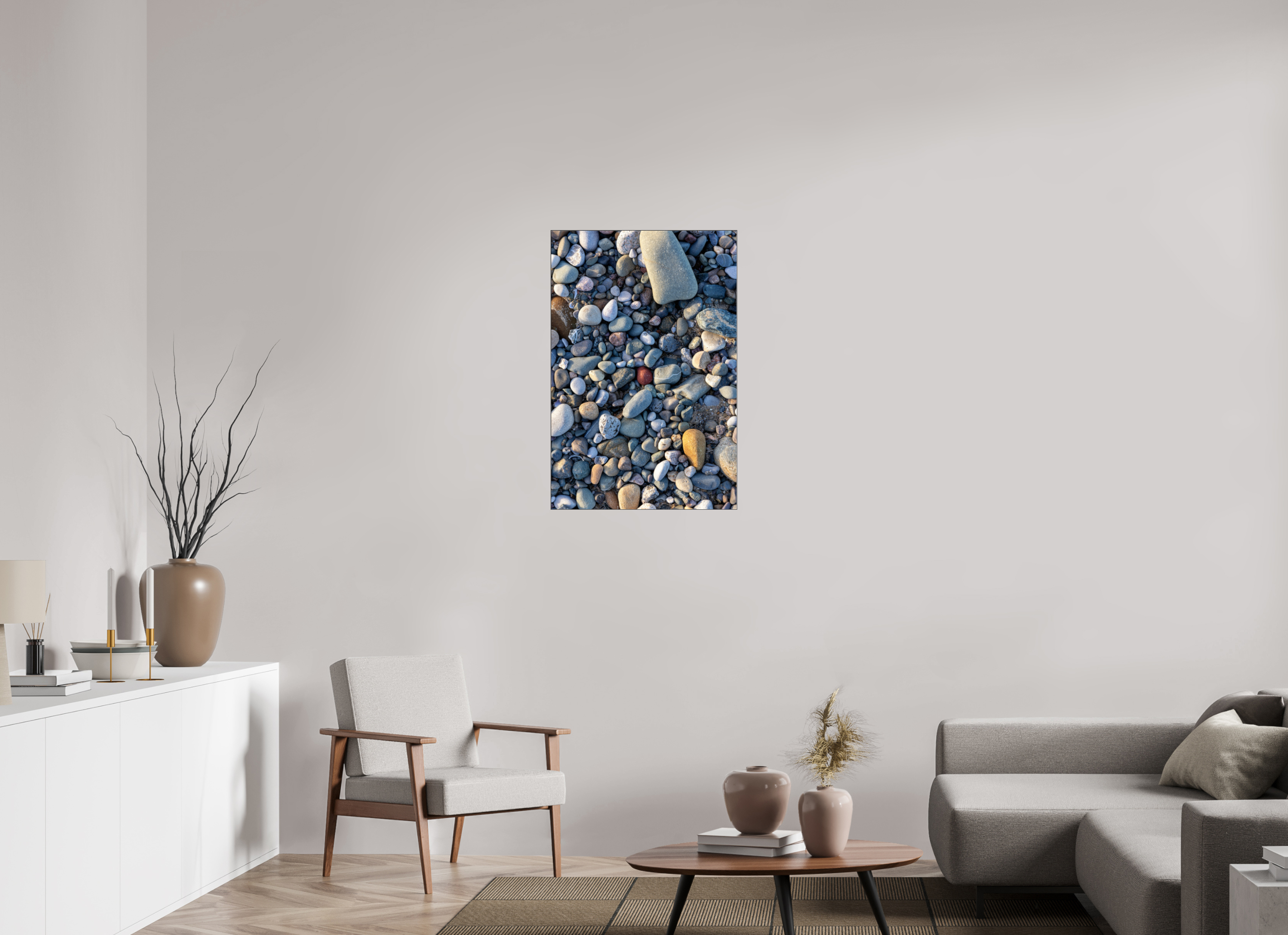 60 x 90 cm, Foto-Abzug hinter Acrylglas glänzend Shore of Stones