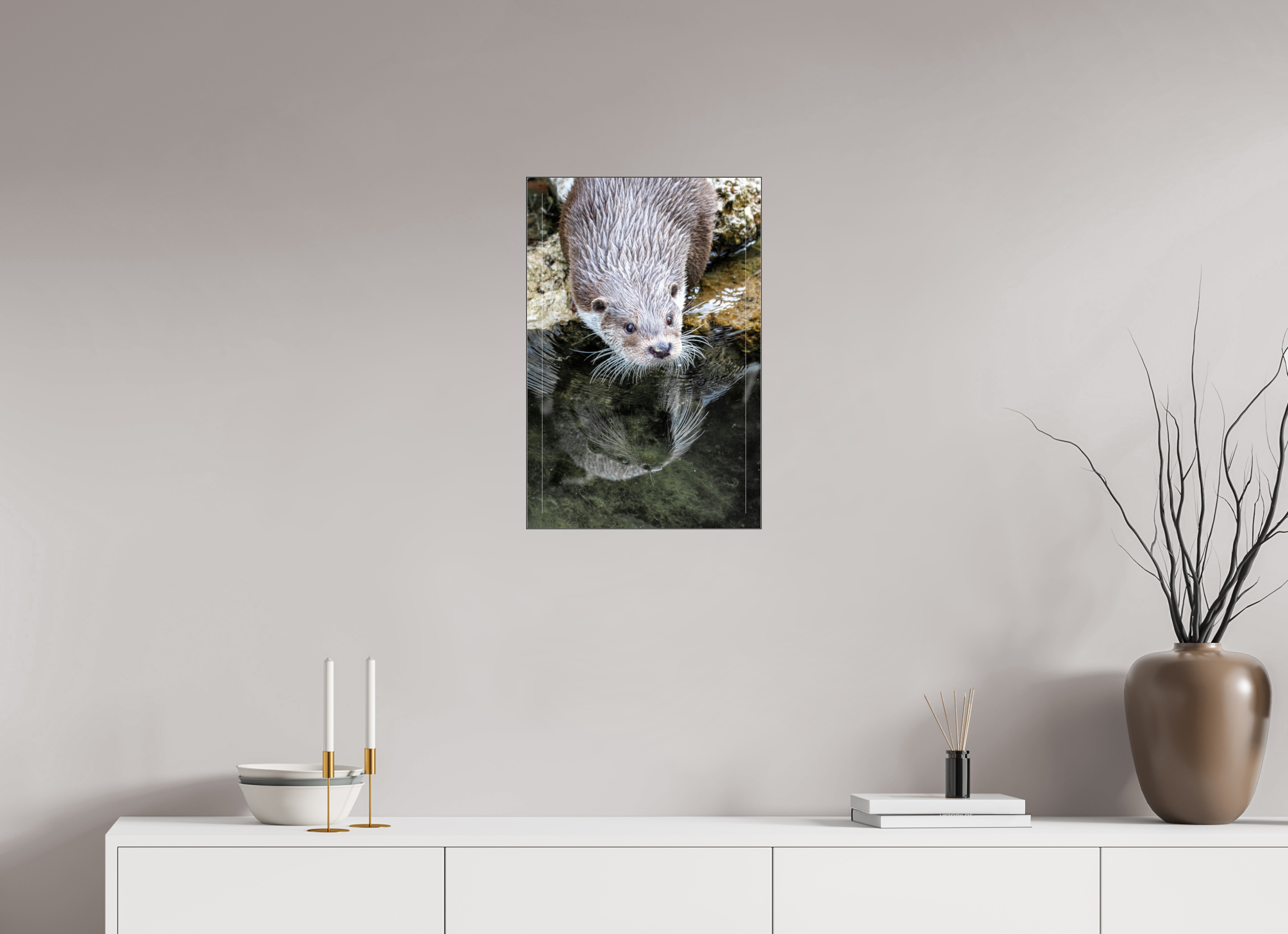 40 x 60 cm, Foto-Abzug hinter Acrylglas glänzend Otter Serenity