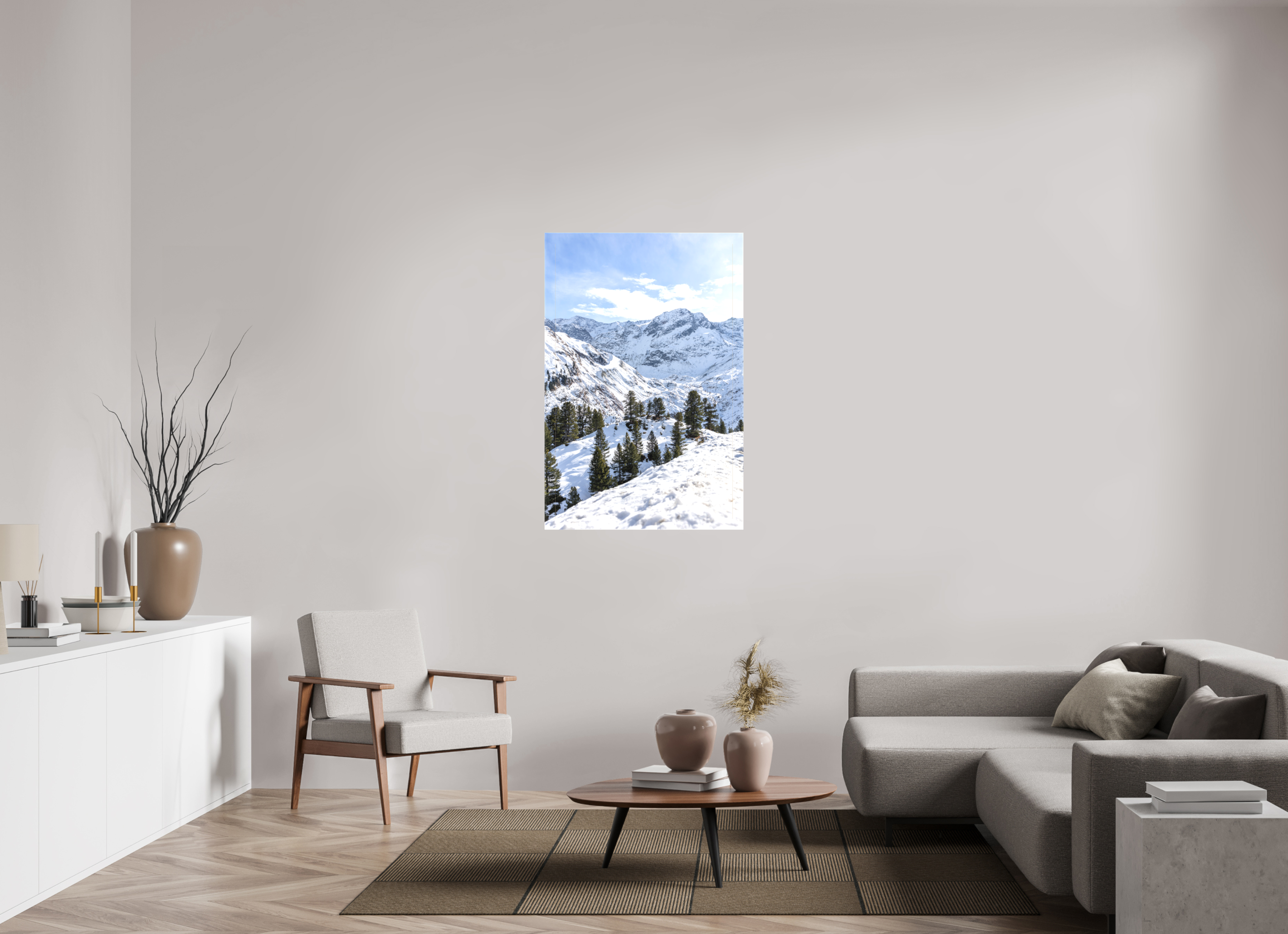 80 x 120 cm, Leinwand Alpine Frame