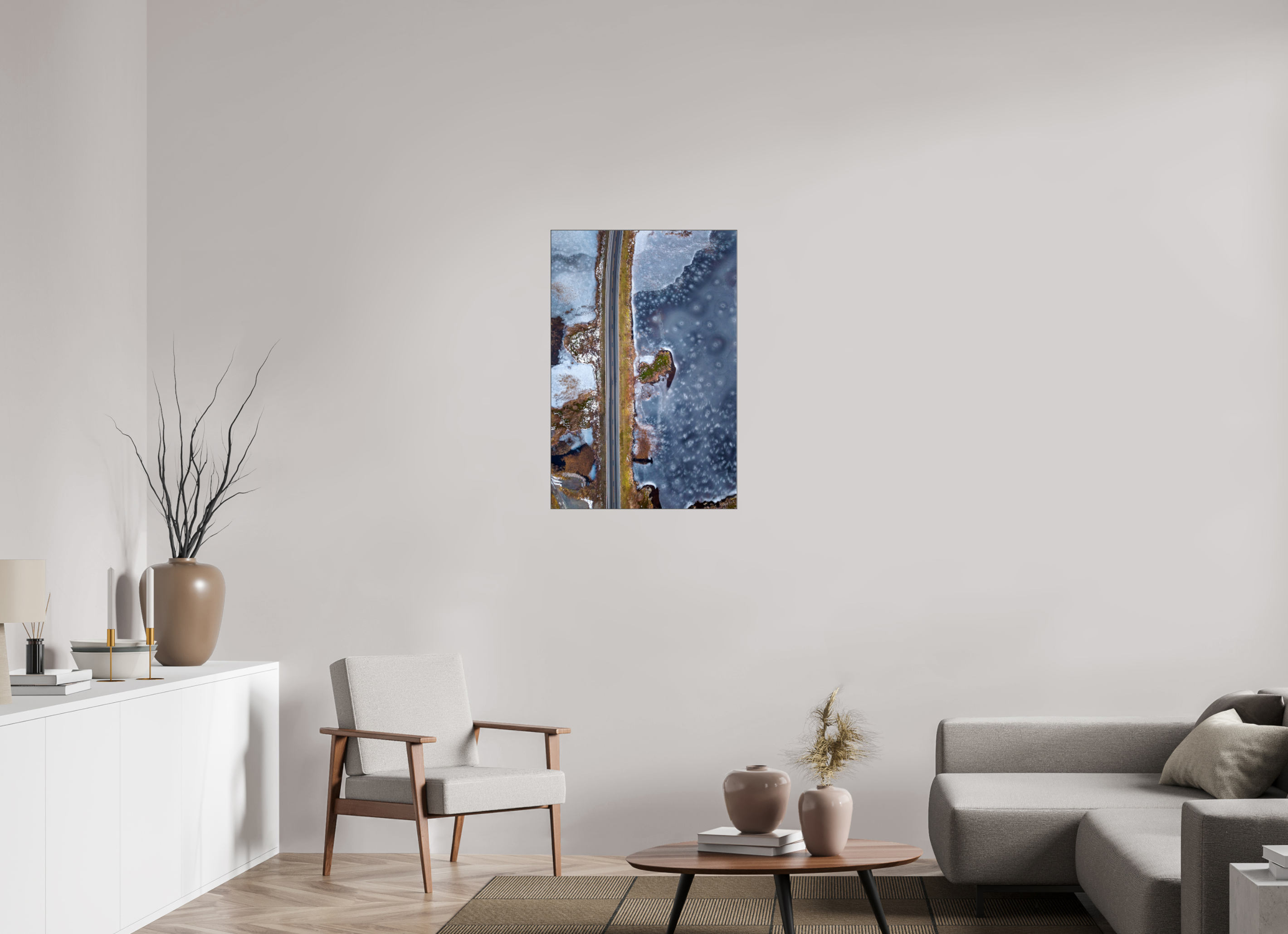 60 x 90 cm, Foto-Abzug hinter Acrylglas glänzend Frozen Path