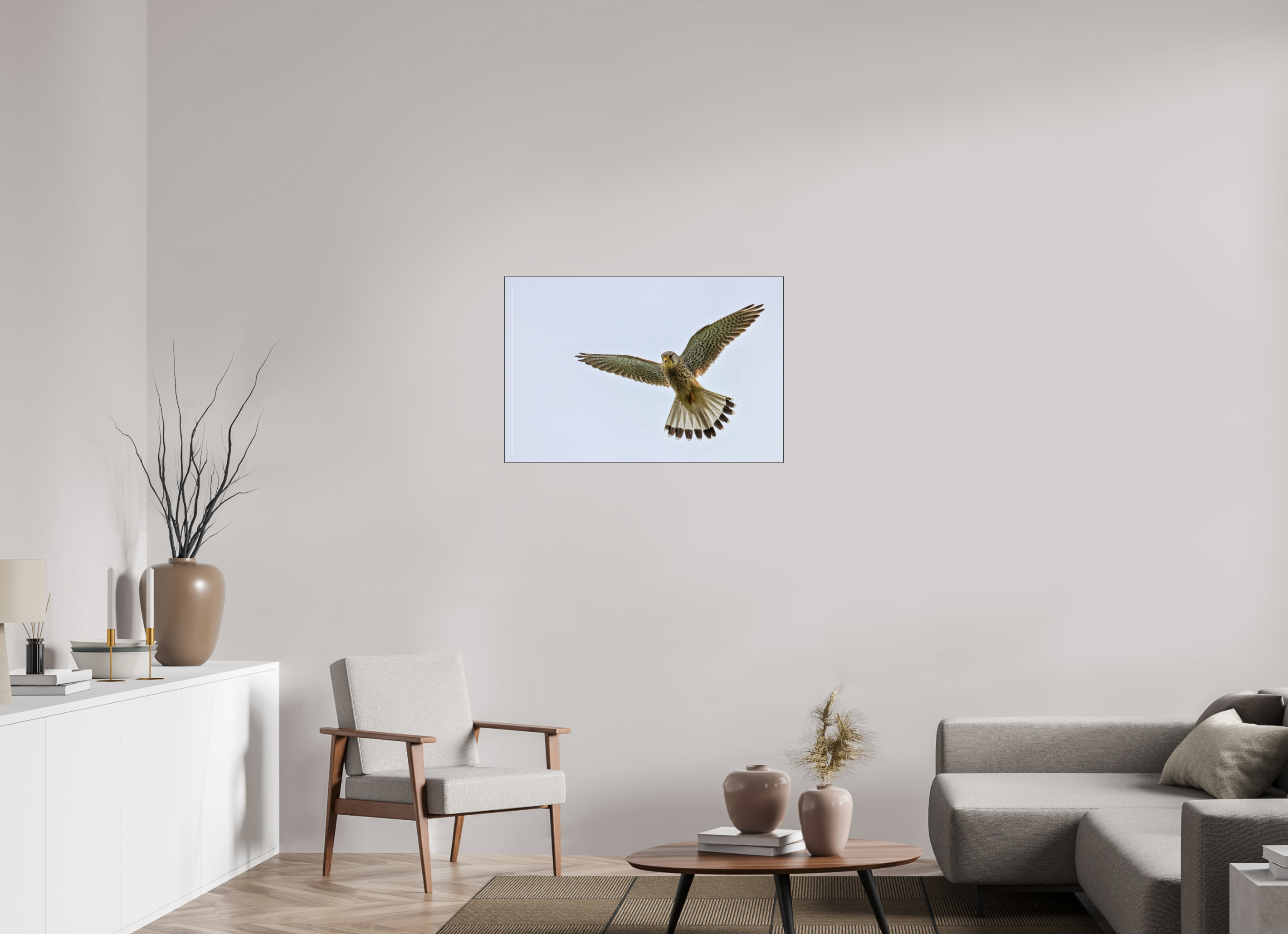 90 x 60 cm, Foto-Abzug hinter Acrylglas glänzend Hovering Hunter