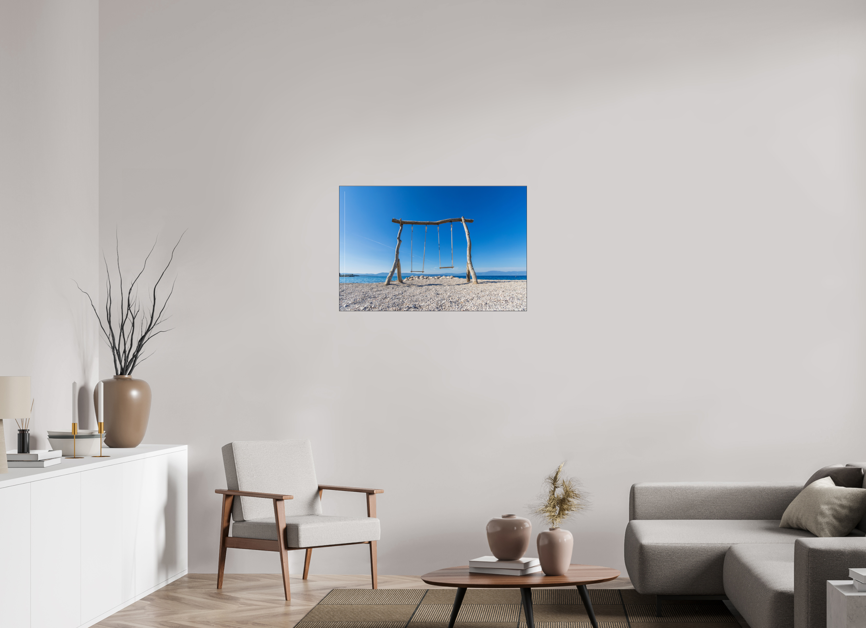 90 x 60 cm, Foto-Abzug hinter Acrylglas glänzend Between Sky and Sea