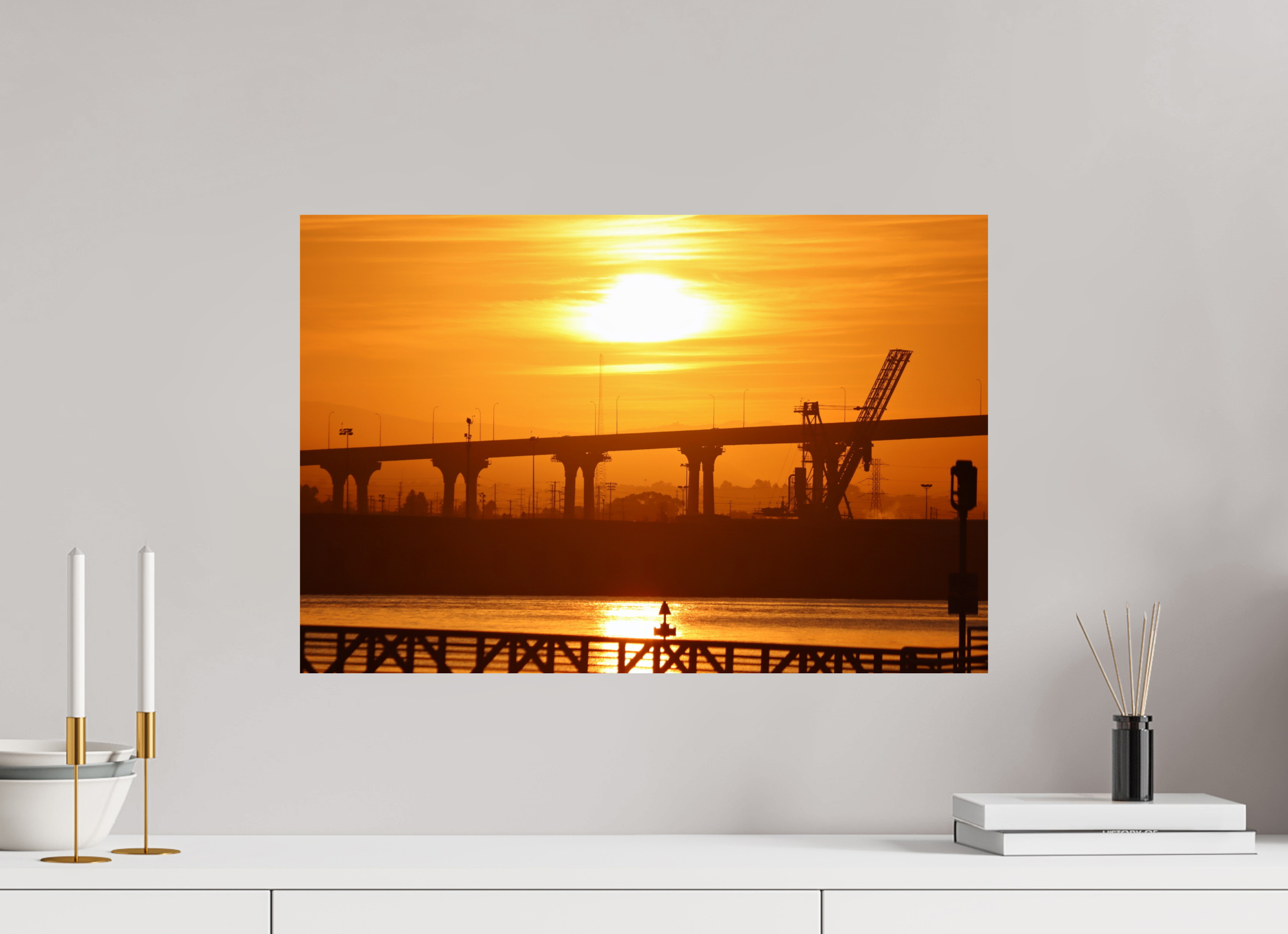 60 x 40 cm, Fine Art Print auf Alu-Dibond Golden Harbor
