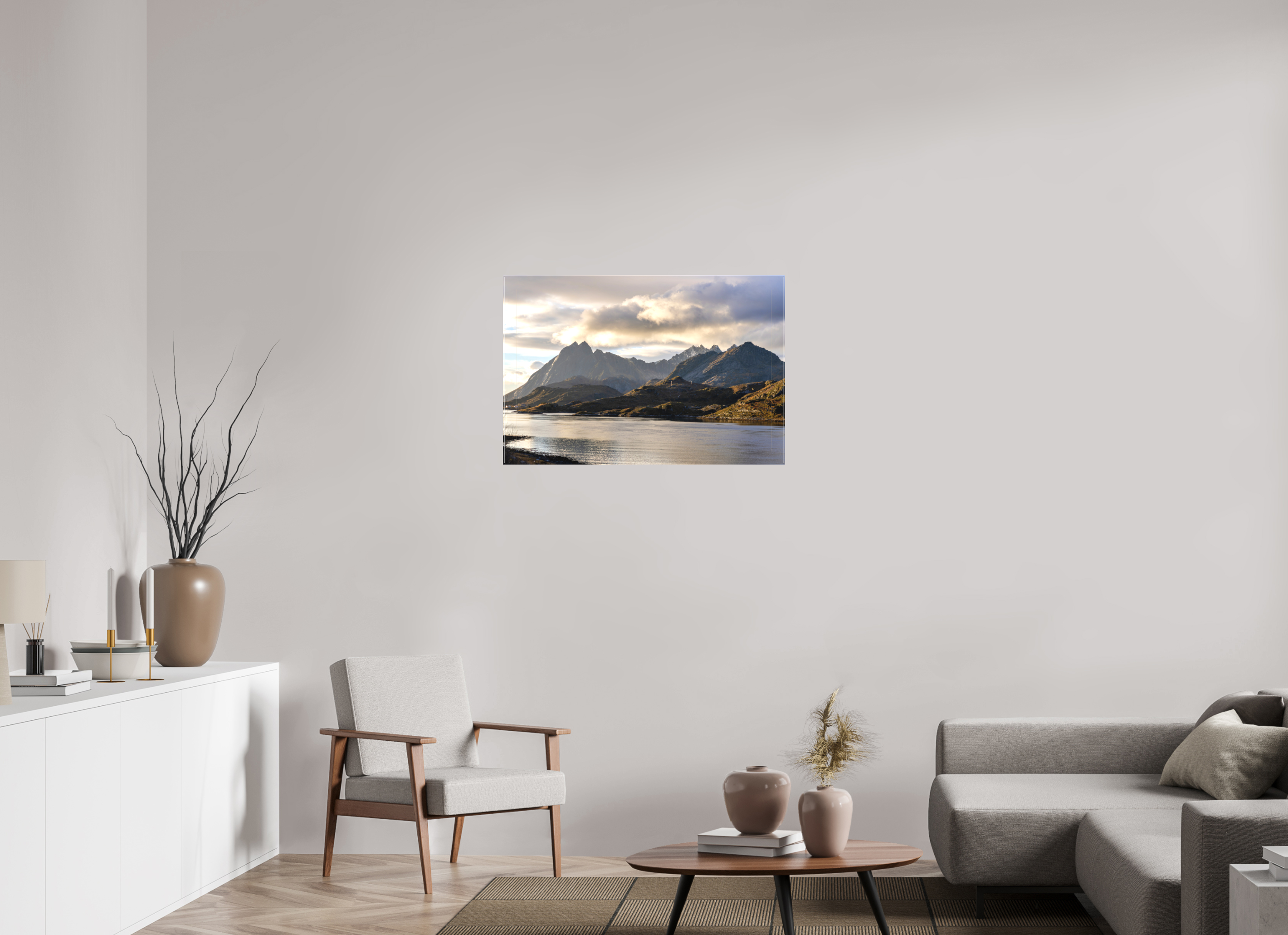 90 x 60 cm, Leinwand Dusk over the Lake