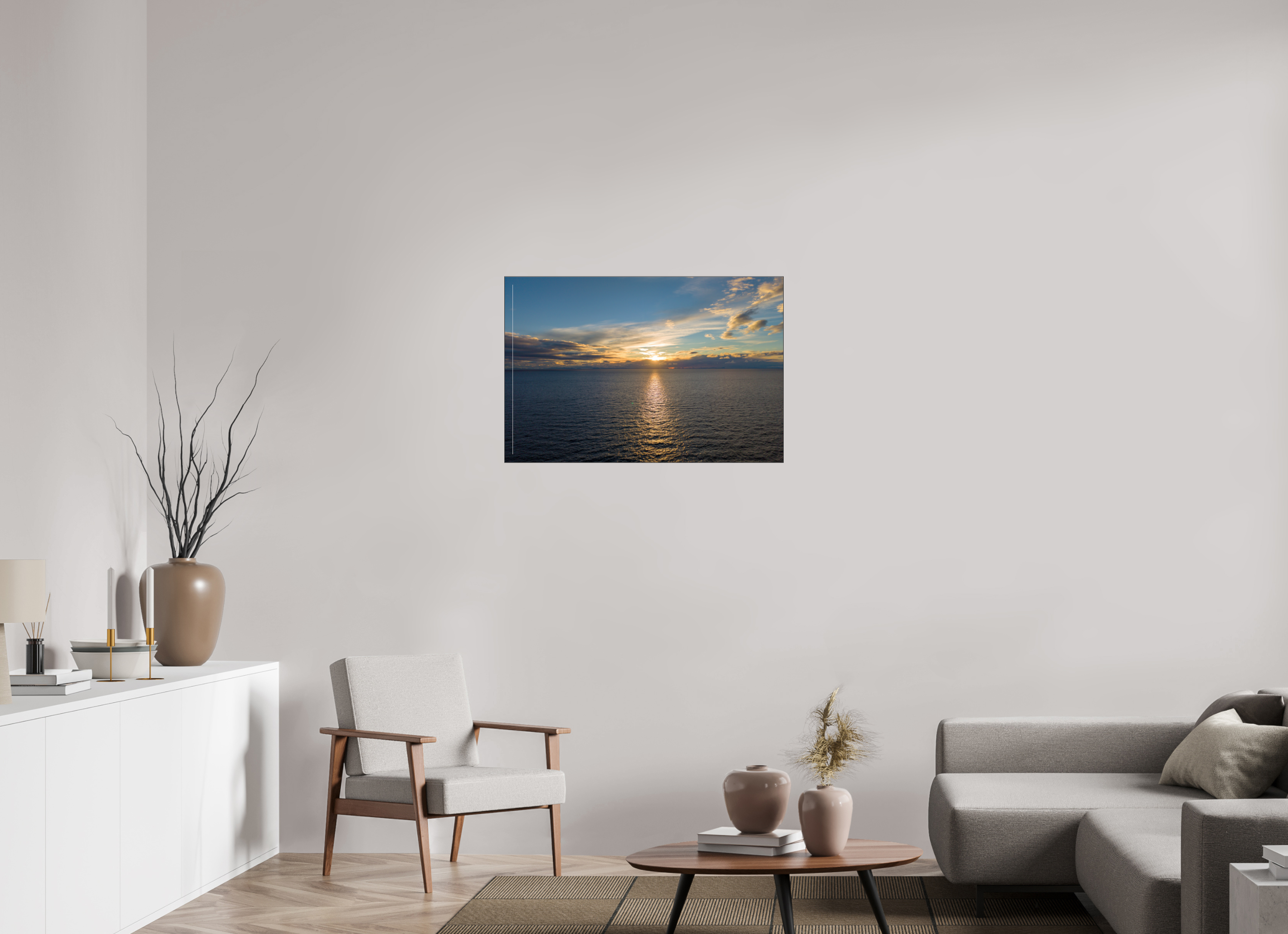 90 x 60 cm, Foto-Abzug hinter Acrylglas glänzend Ocean Sunrise
