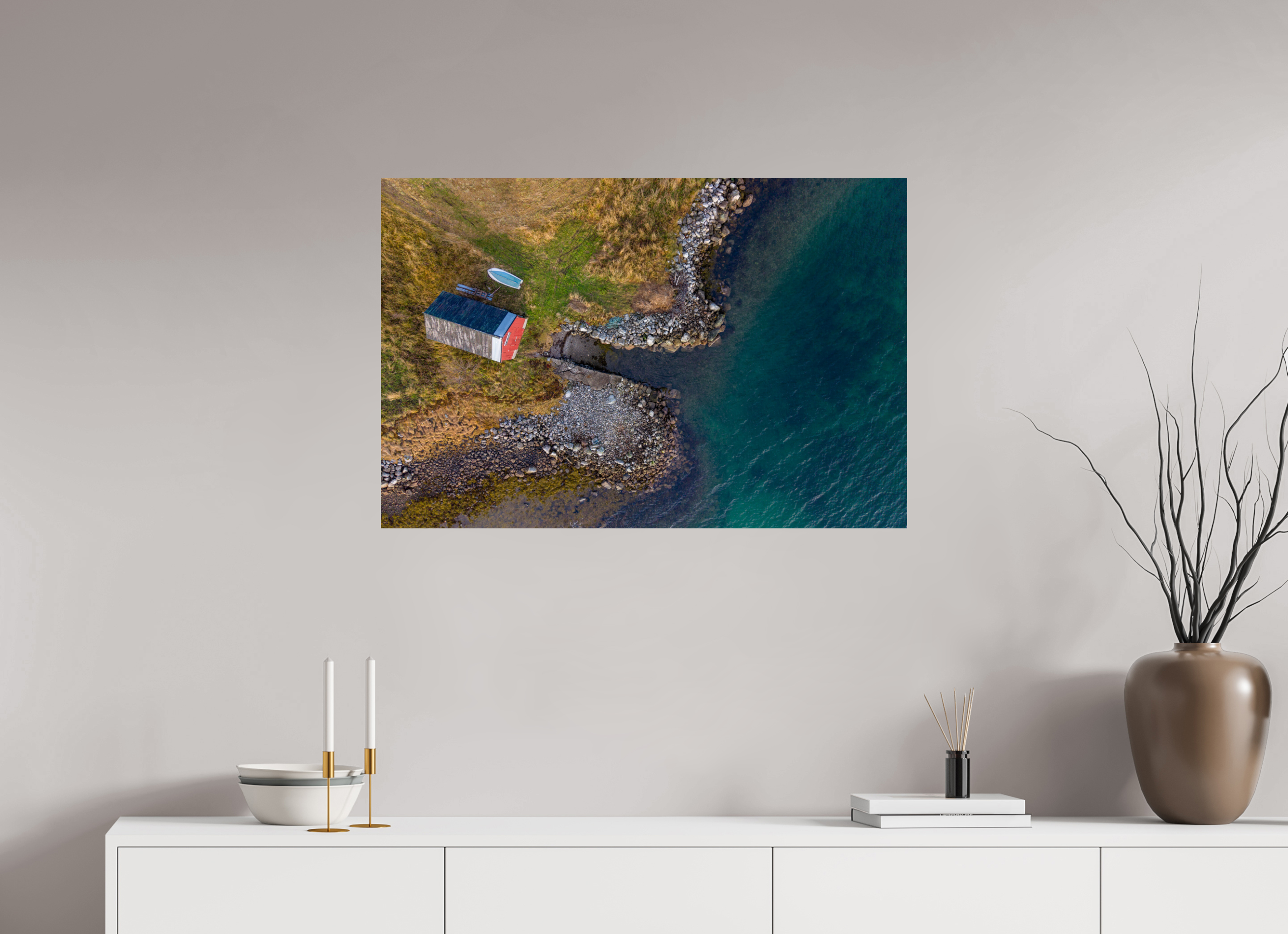 90 x 60 cm, Fine Art Print auf Alu-Dibond Lakeside Shack