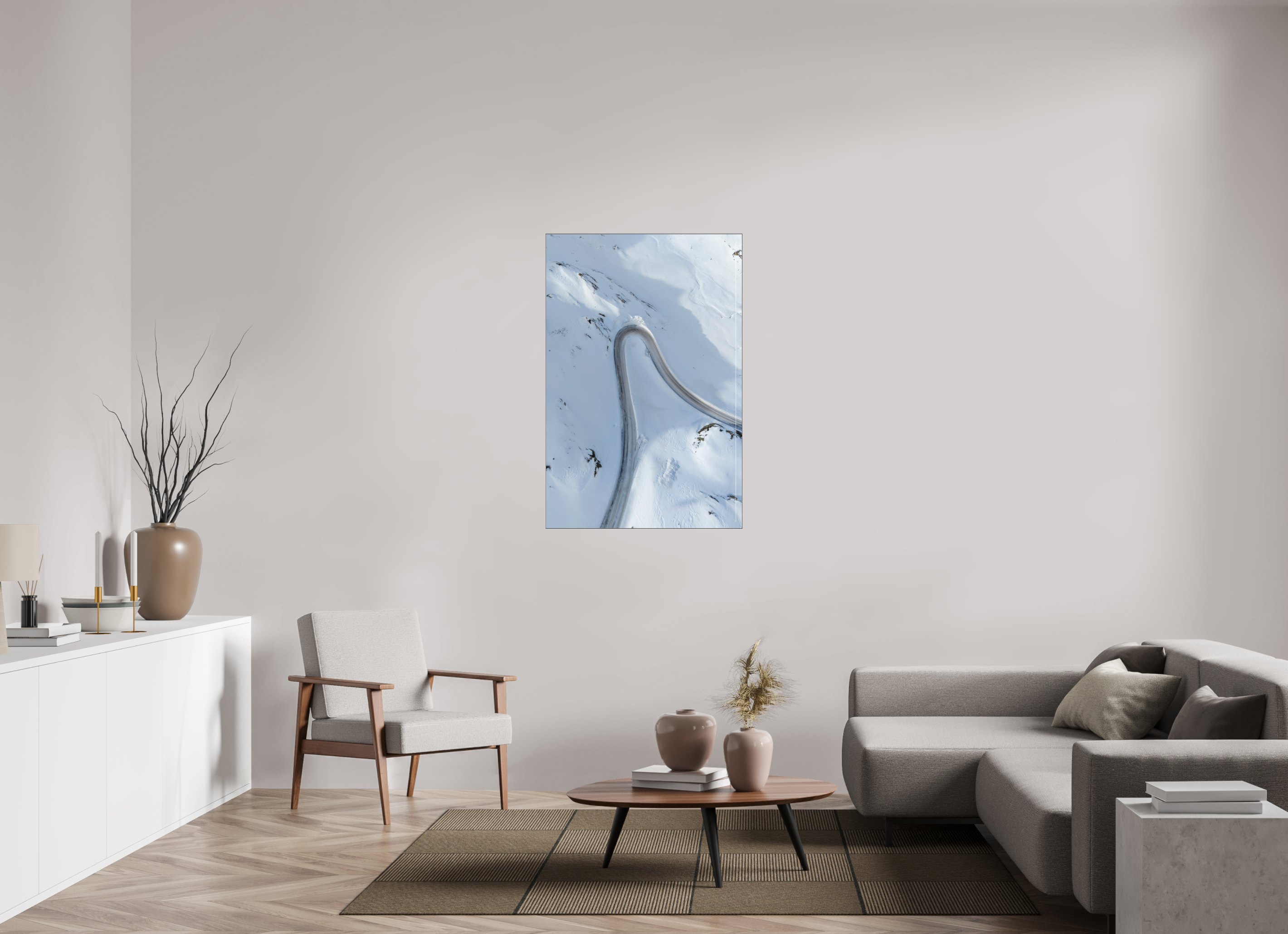80 x 120 cm, Foto-Abzug hinter Acrylglas glänzend Frozen Curve