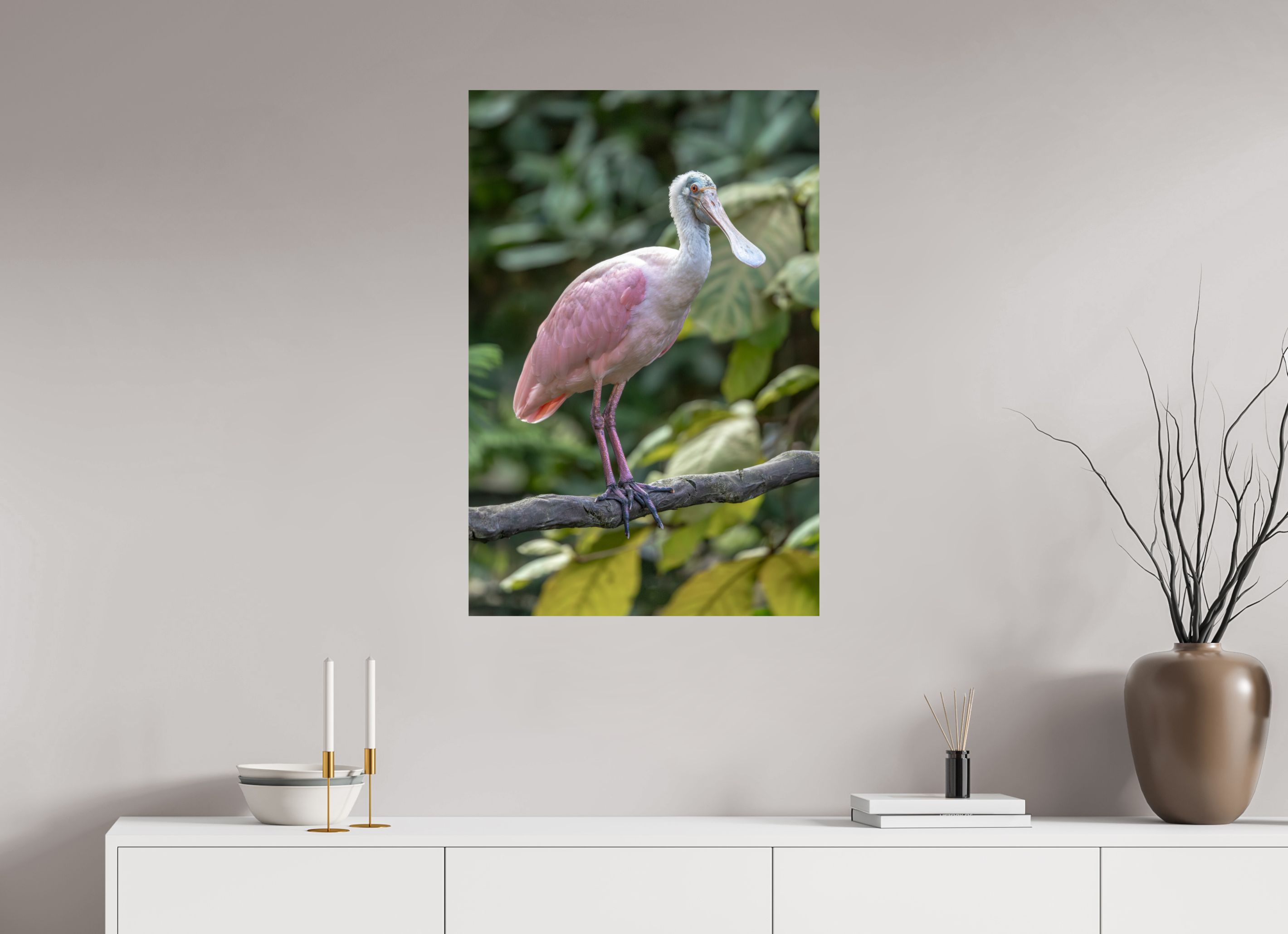 60 x 90 cm, Fine Art Print auf Alu-Dibond Perched in Pink