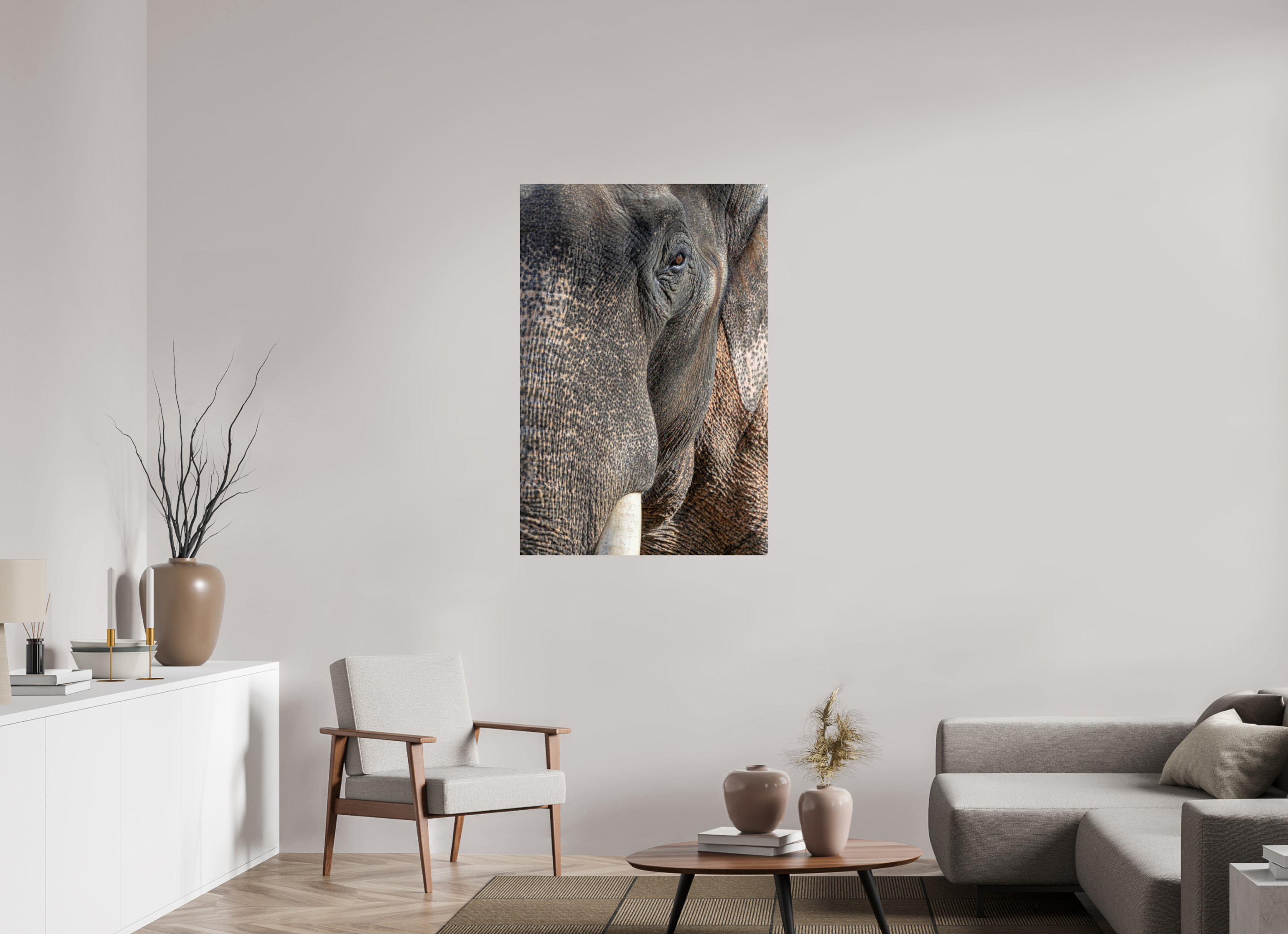 80 x 120 cm, Fine Art Print auf Alu-Dibond Soul of the Elephant