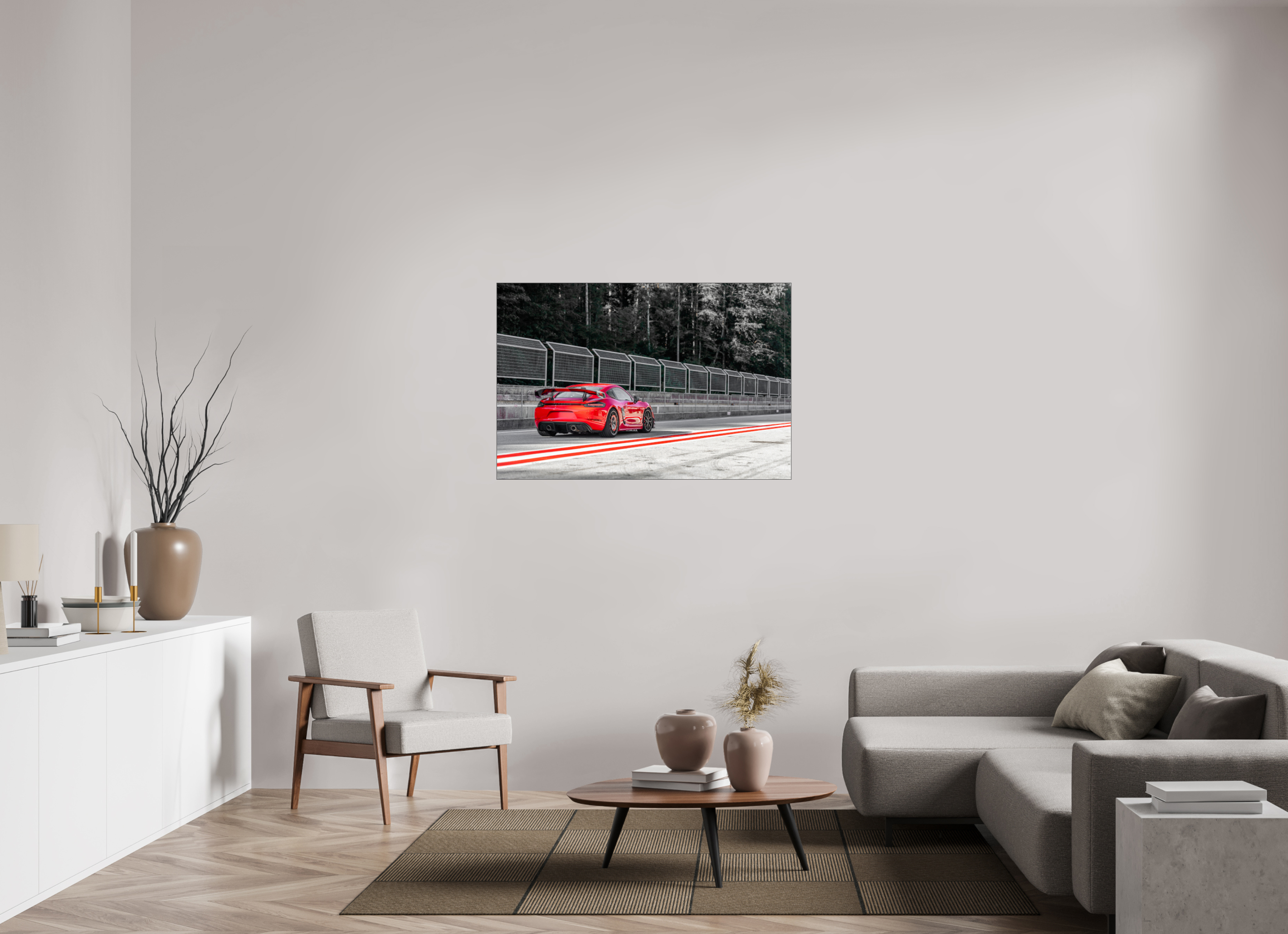 120 x 80 cm, Foto-Abzug hinter Acrylglas glänzend Racing in Red