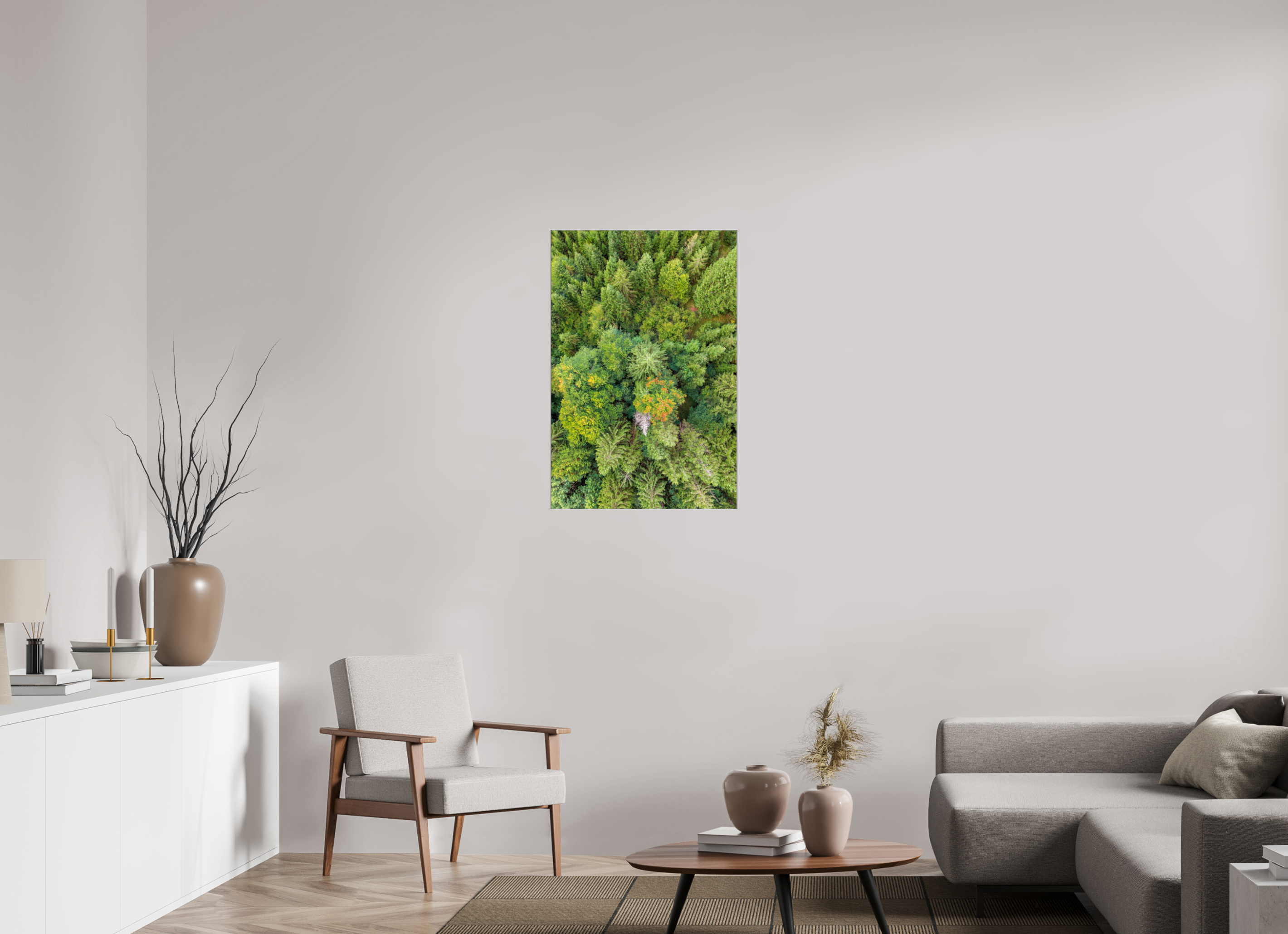 60 x 90 cm, Foto-Abzug hinter Acrylglas glänzend Vertical Pines