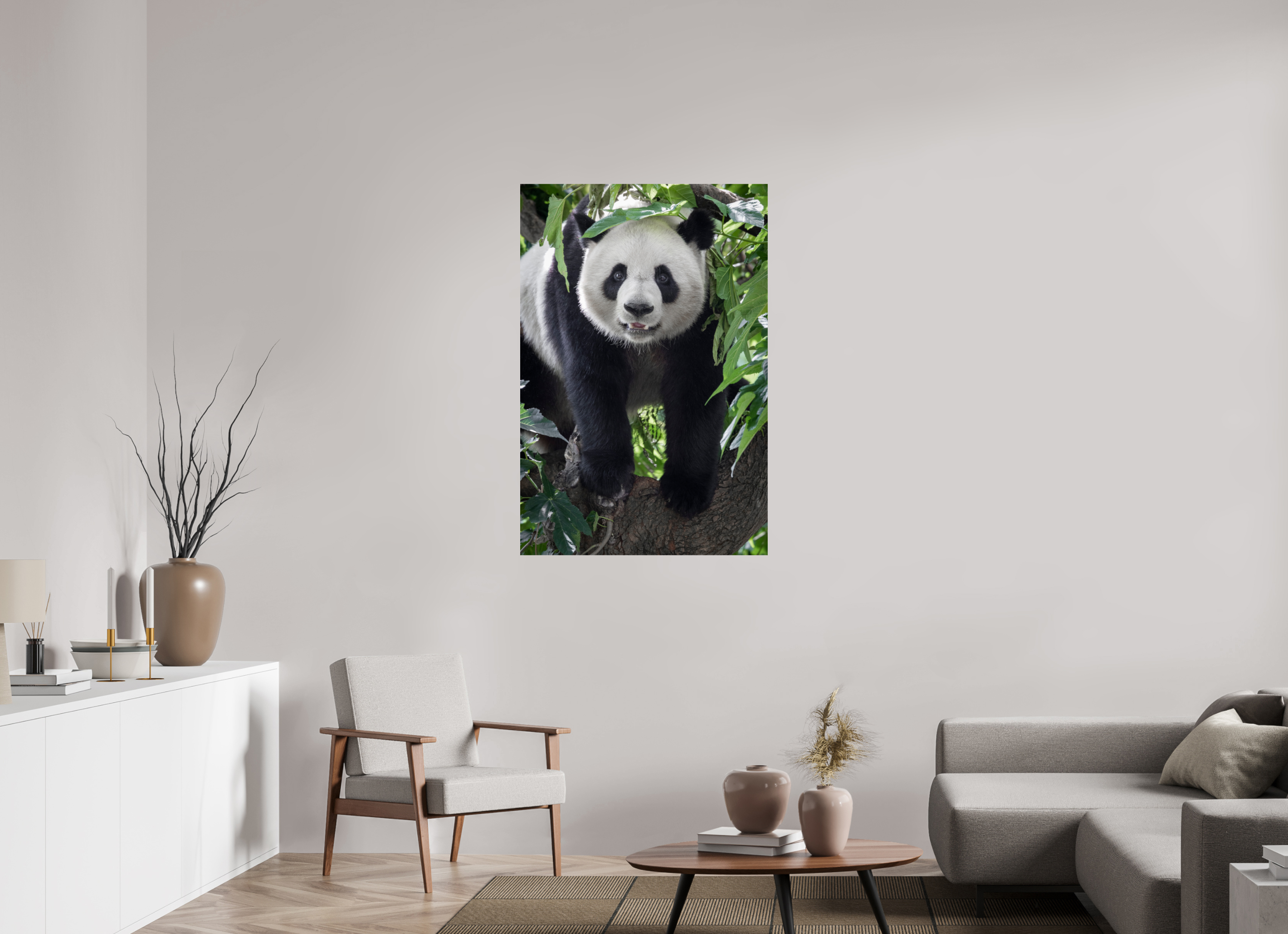 80 x 120 cm, Fine Art Print auf Alu-Dibond Panda Portrait