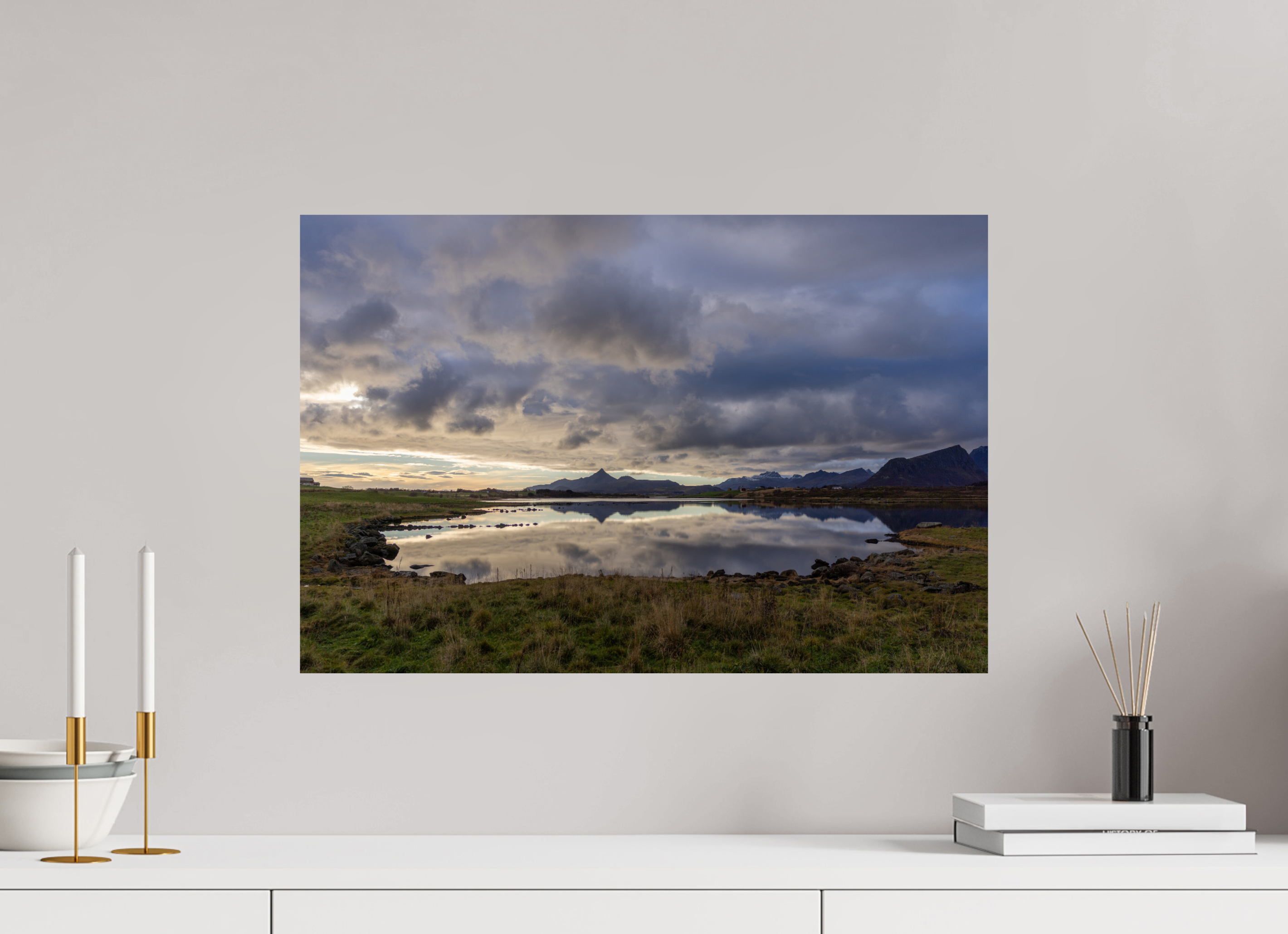 60 x 40 cm, Fine Art Print auf Alu-Dibond Twilight Reflection