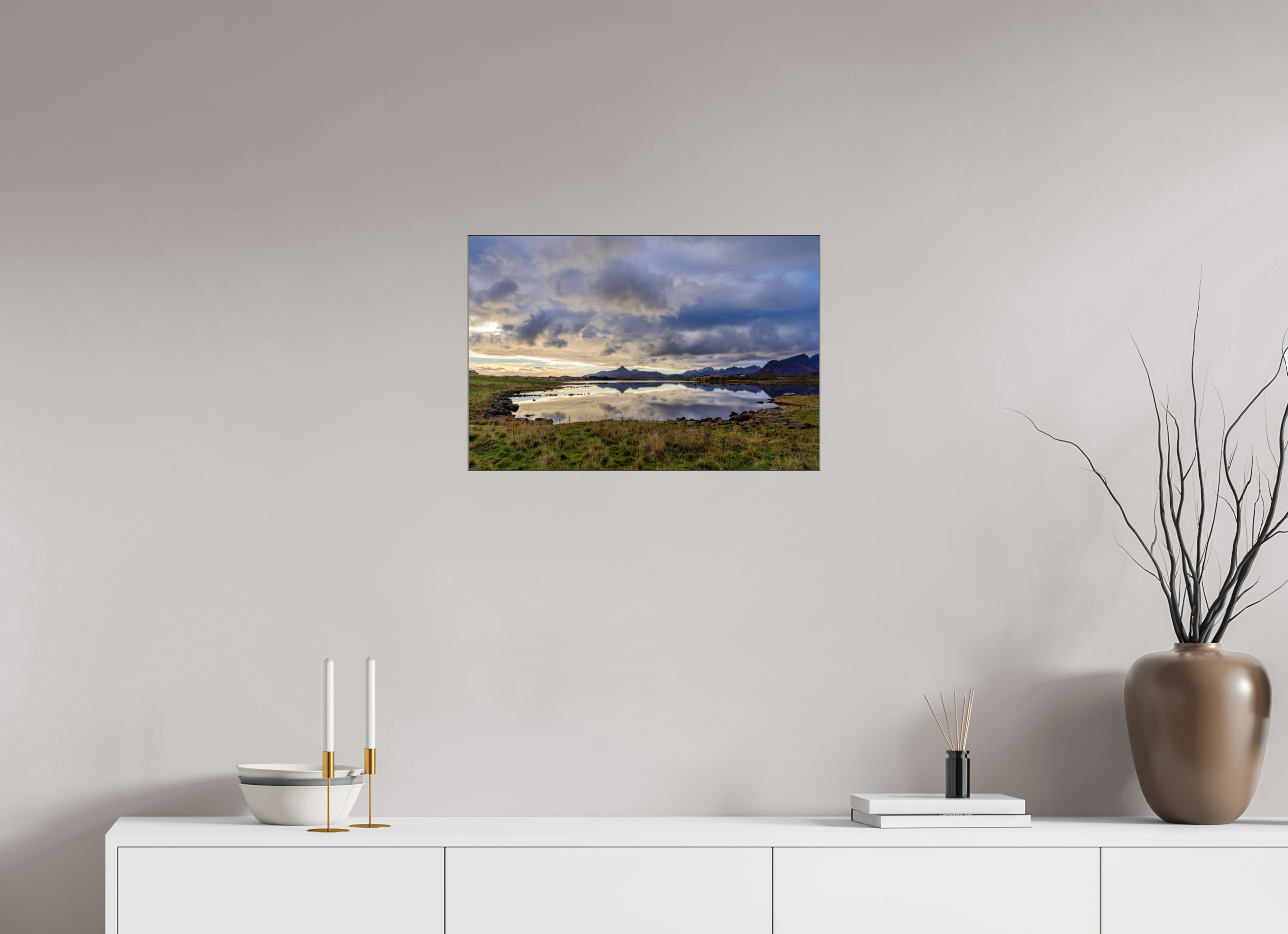 60 x 40 cm, Foto-Abzug hinter Acrylglas glänzend Twilight Reflection