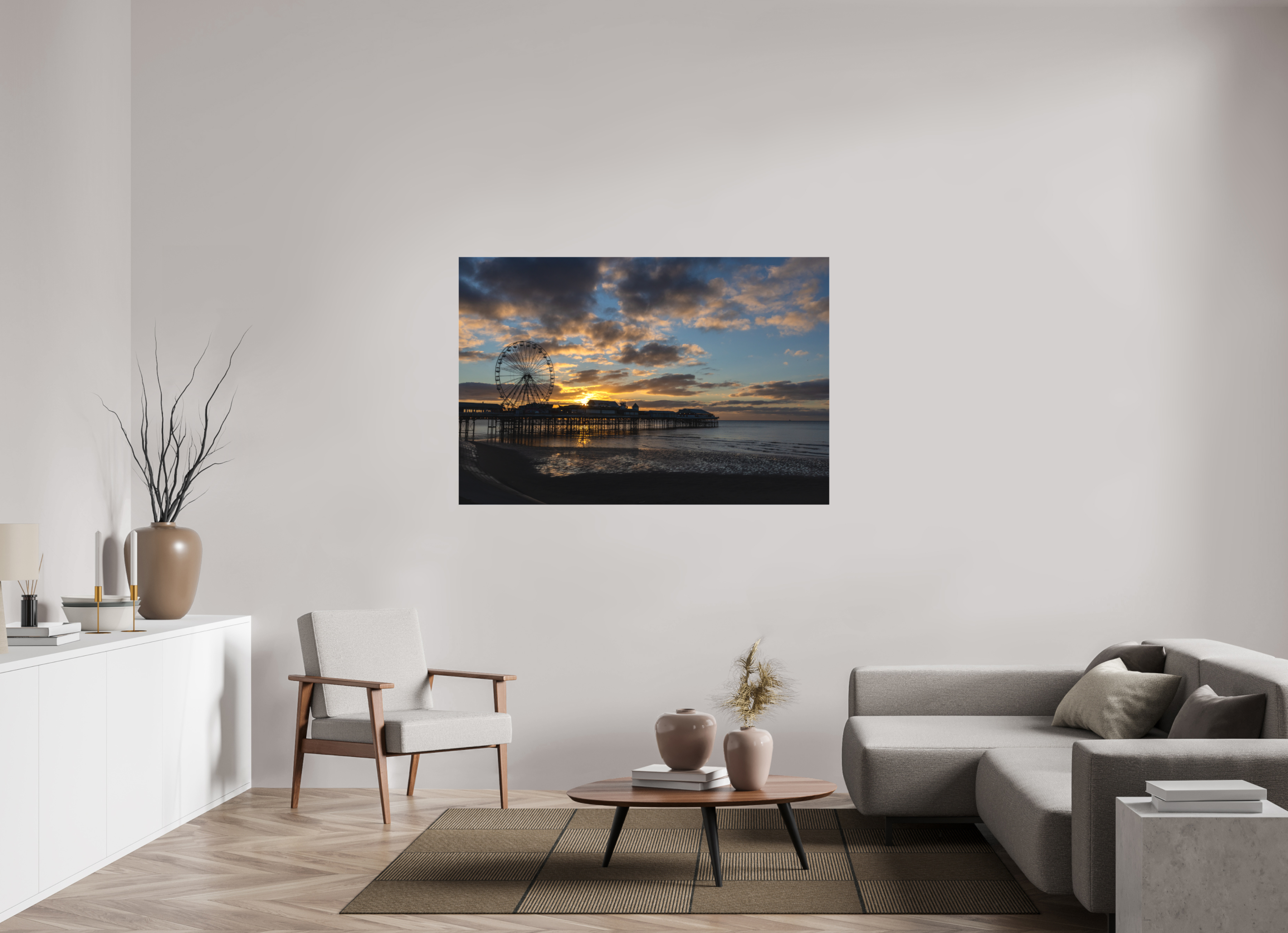 150 x 100 cm, Leinwand Golden Hour Pier