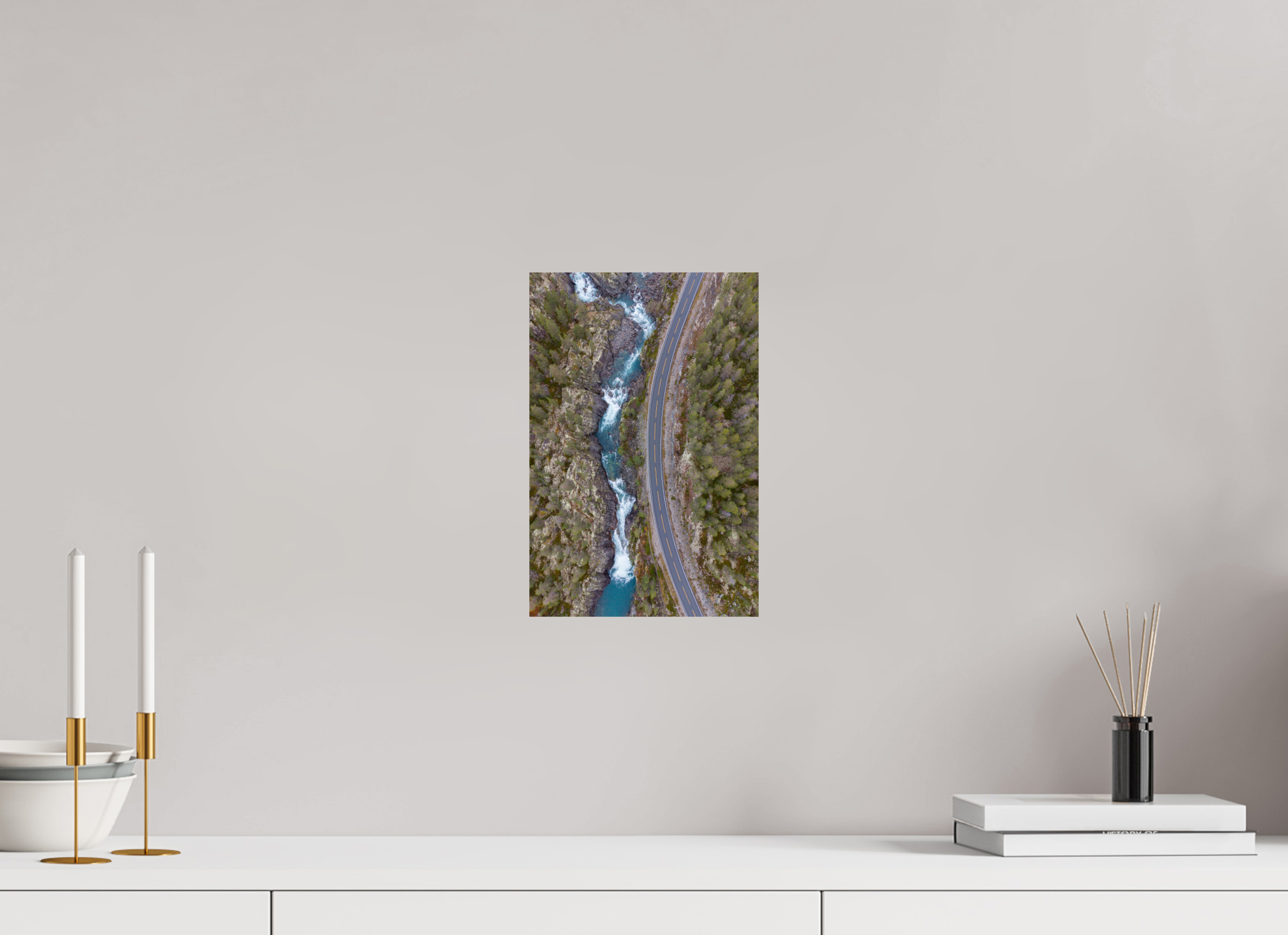 20 x 30 cm, Fine Art Print auf Alu-Dibond Aerial Rapids