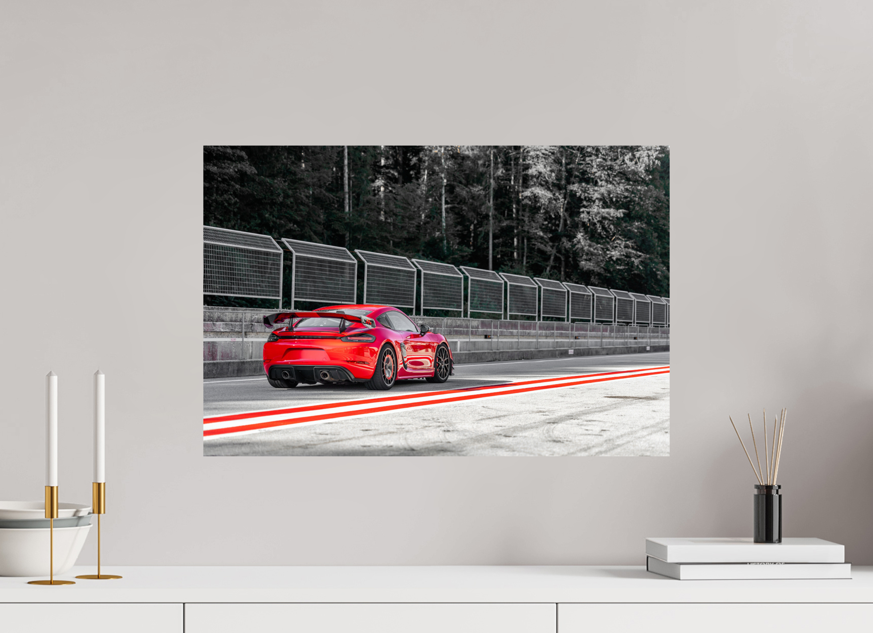 60 x 40 cm, Fine Art Print auf Alu-Dibond Racing in Red