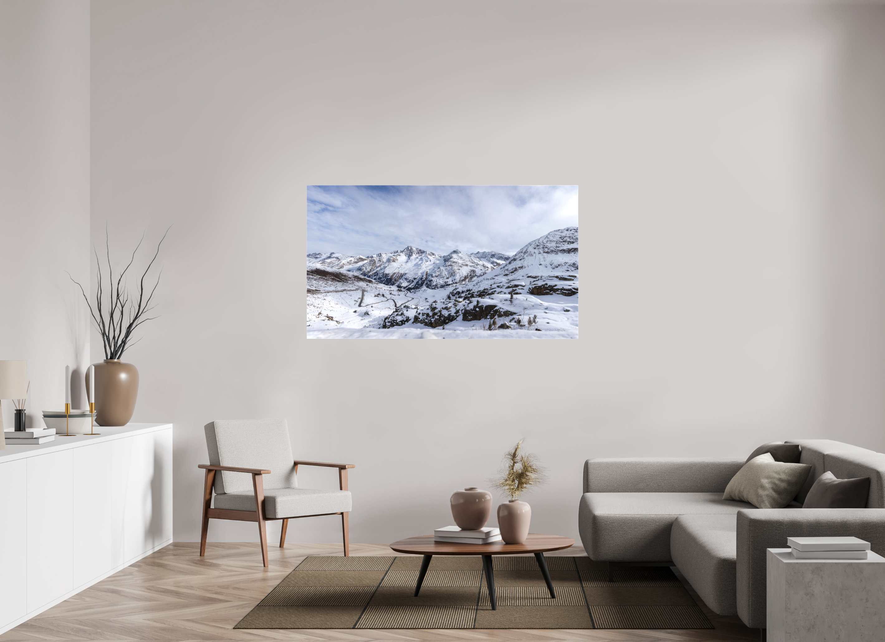 160 x 90 cm, Leinwand Alpine Panorama