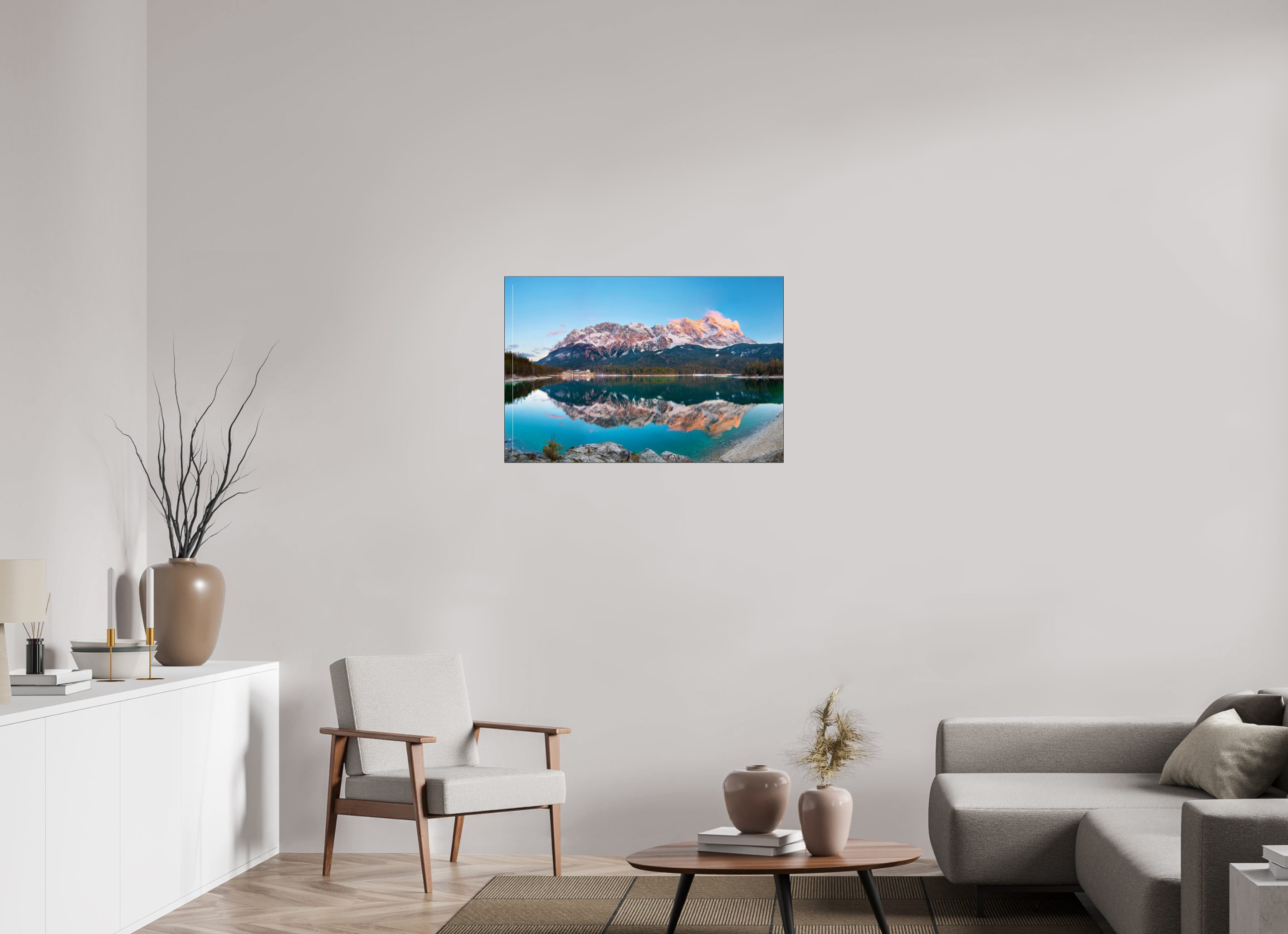 90 x 60 cm, Foto-Abzug hinter Acrylglas glänzend Alpine Glow