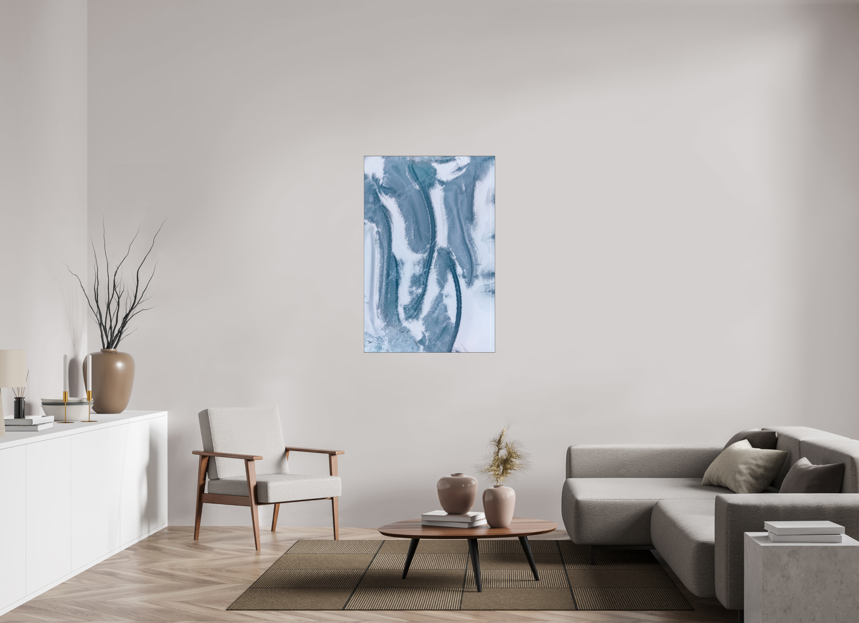 80 x 120 cm, Foto-Abzug hinter Acrylglas glänzend Ice Canvas