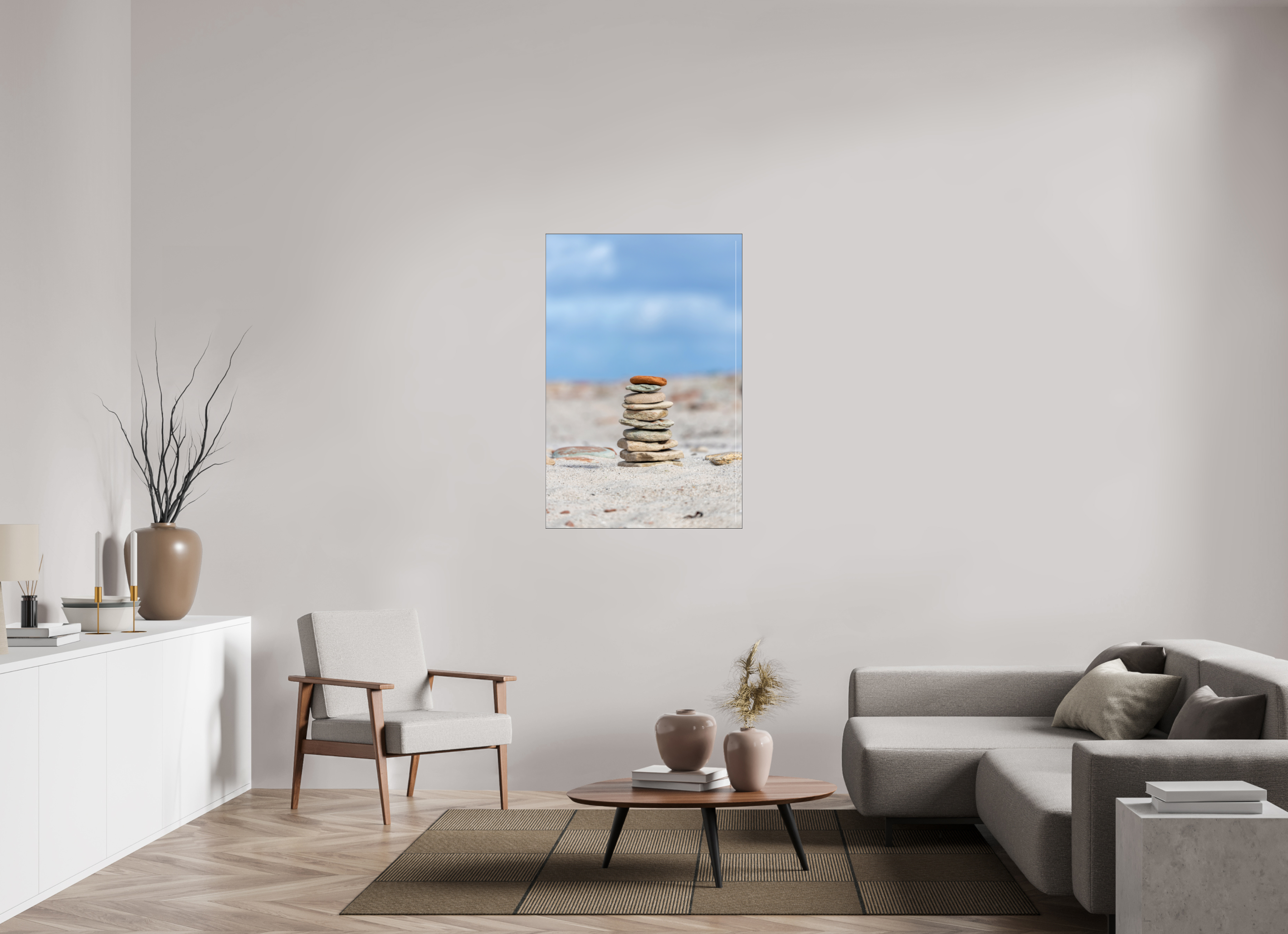 80 x 120 cm, Foto-Abzug hinter Acrylglas glänzend Stones of Serenity
