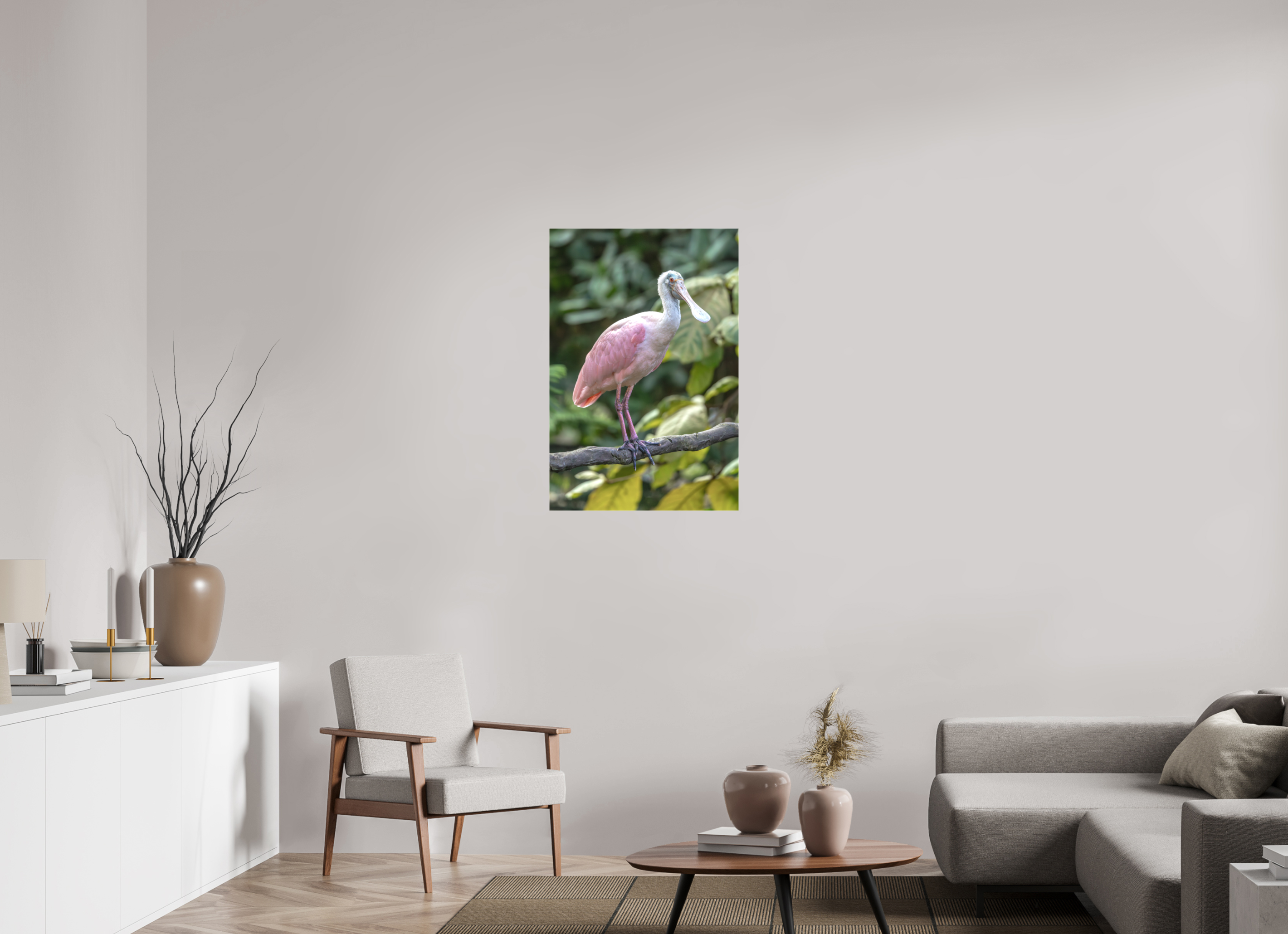 60 x 90 cm, Leinwand Perched in Pink