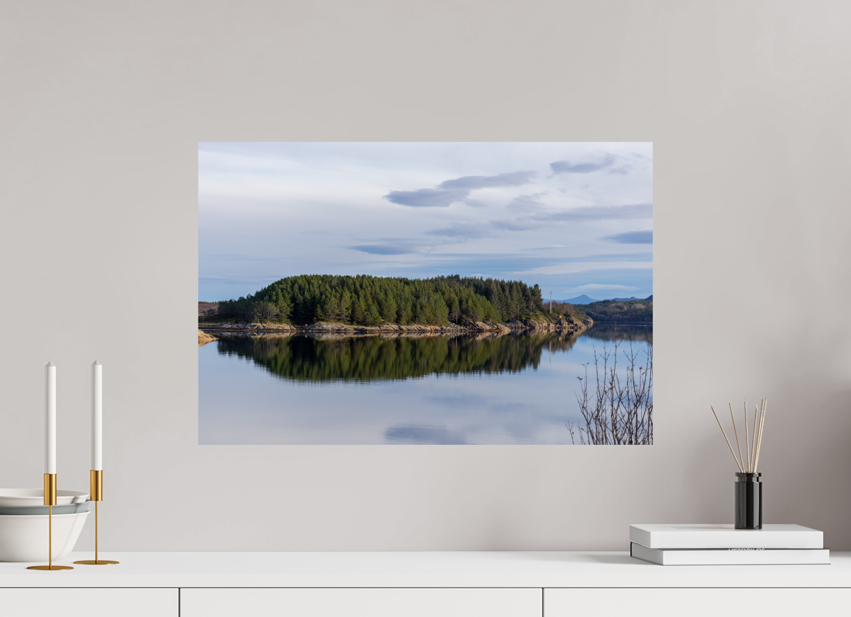 60 x 40 cm, Fine Art Print auf Alu-Dibond Mirror Island