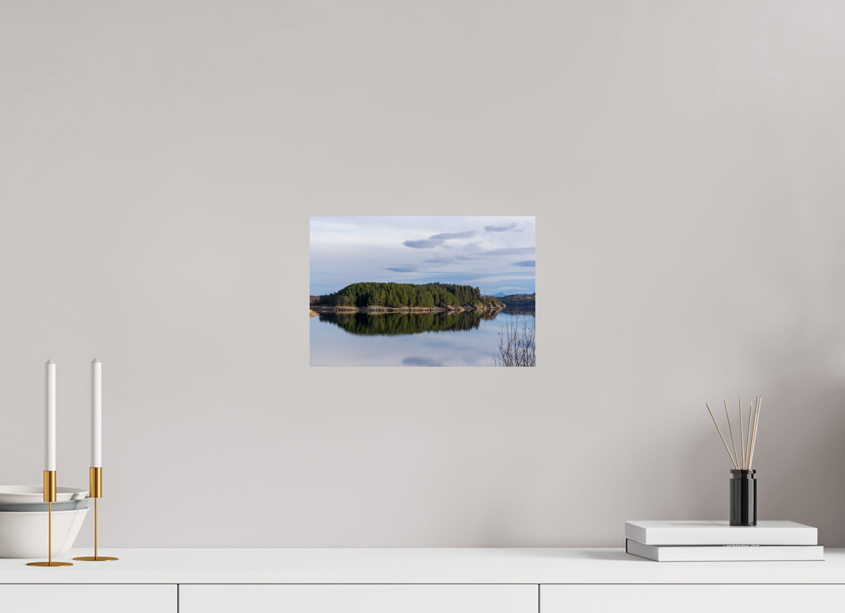 30 x 20 cm, Fine Art Print auf Alu-Dibond Mirror Island