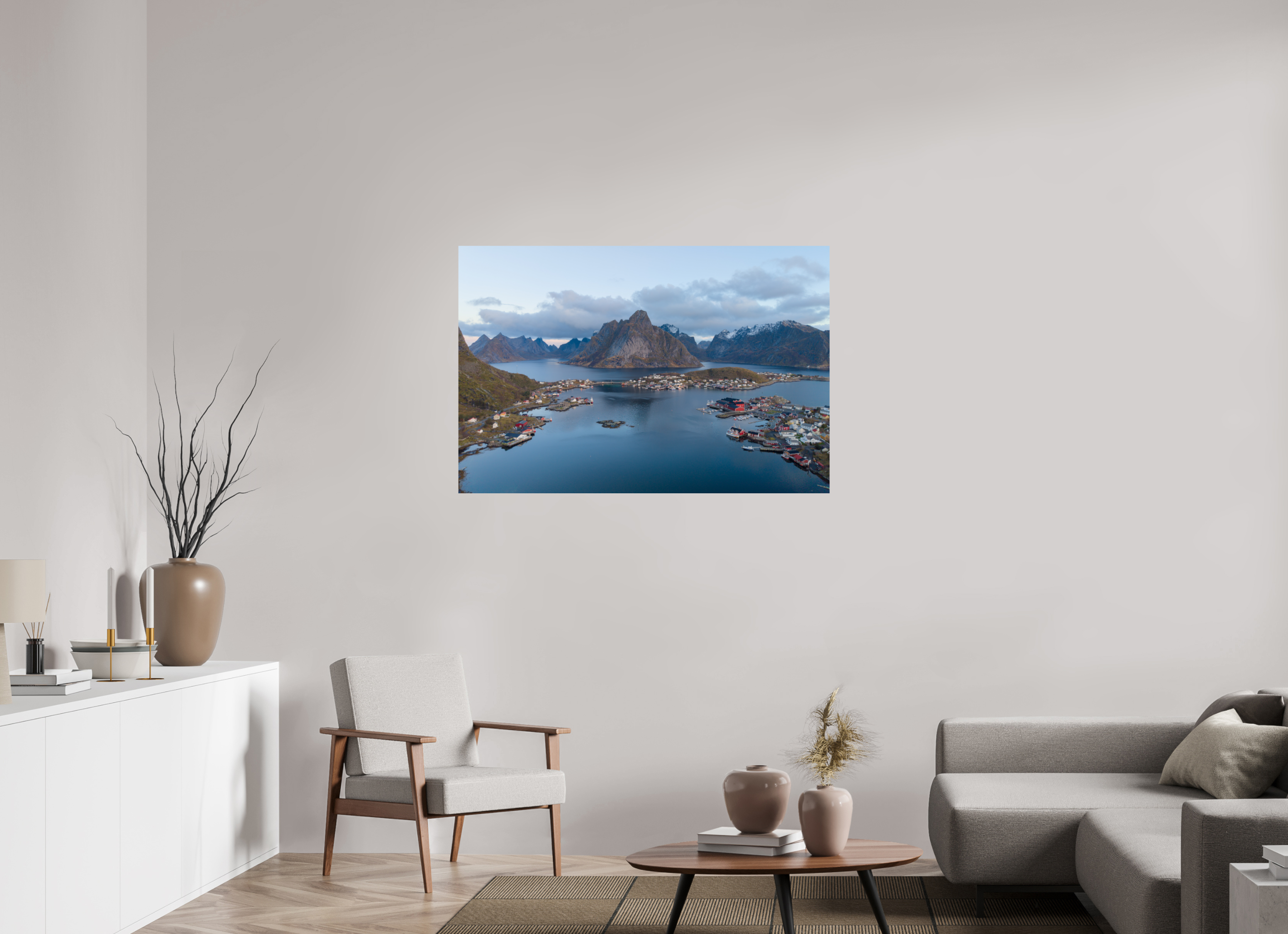 120 x 80 cm, Fine Art Print auf Alu-Dibond Between Sea and Peaks