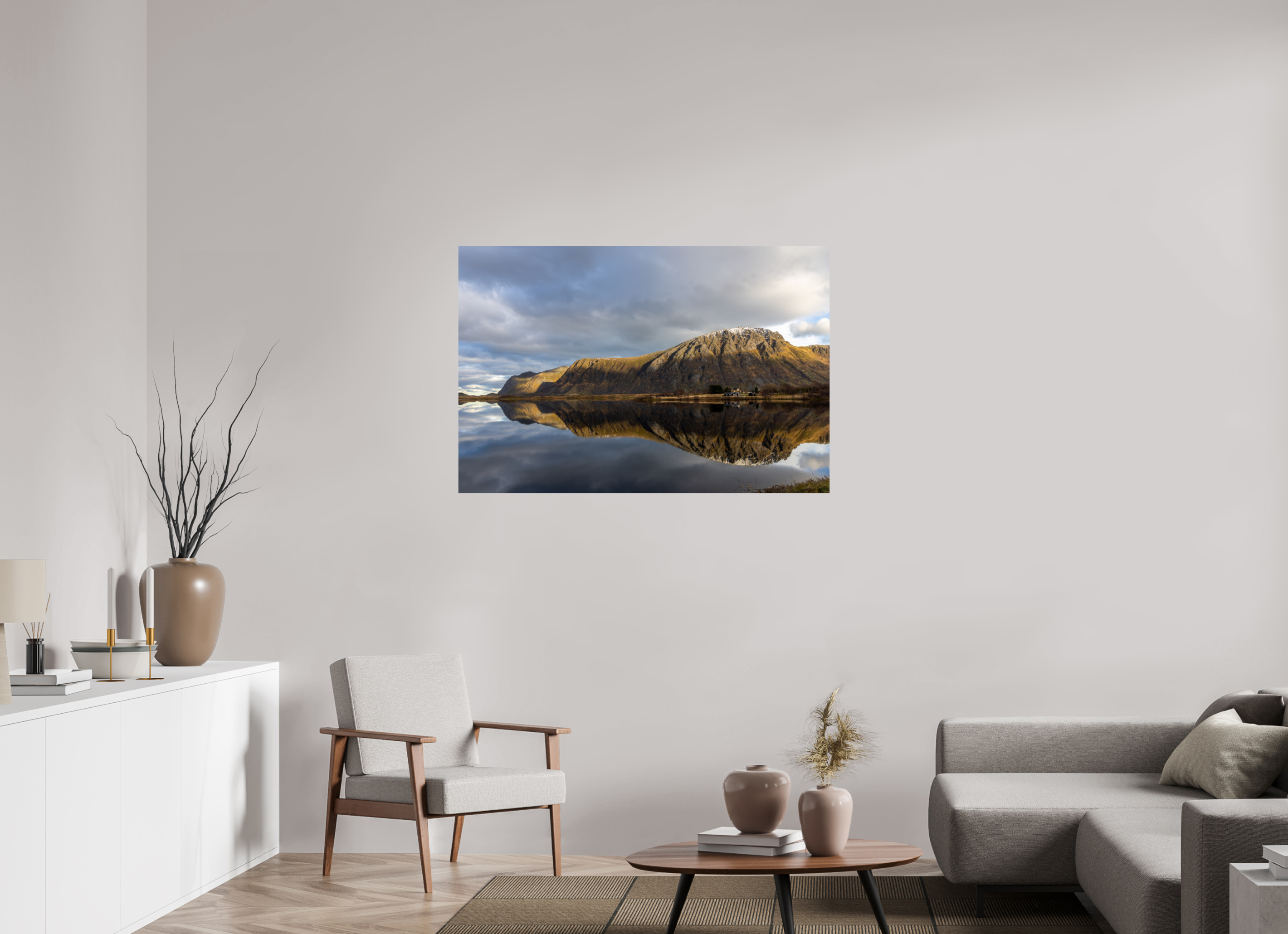 120 x 80 cm, Fine Art Print auf Alu-Dibond Mirror Mountains