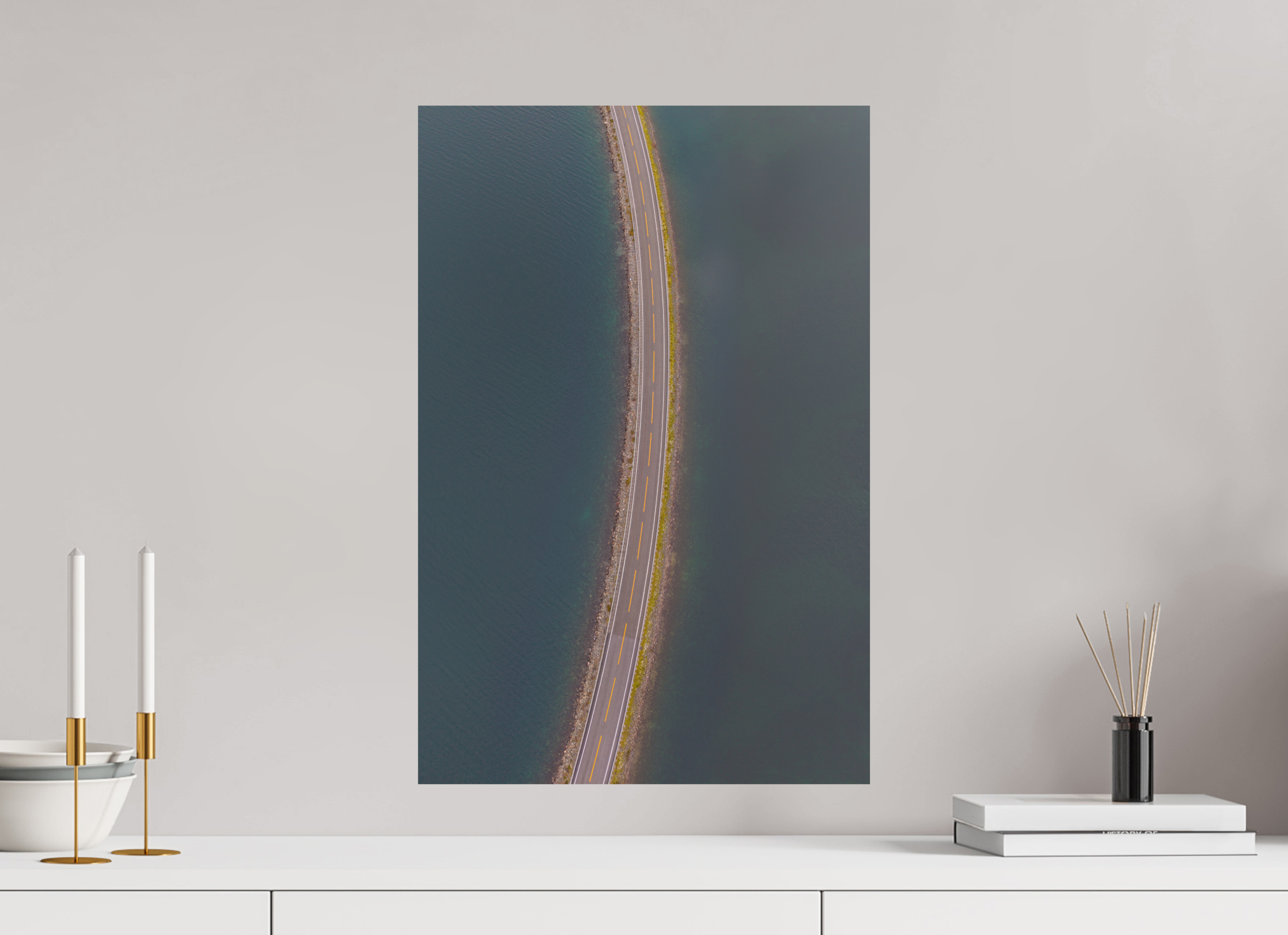 40 x 60 cm, Fine-Art Matt Road Through Water