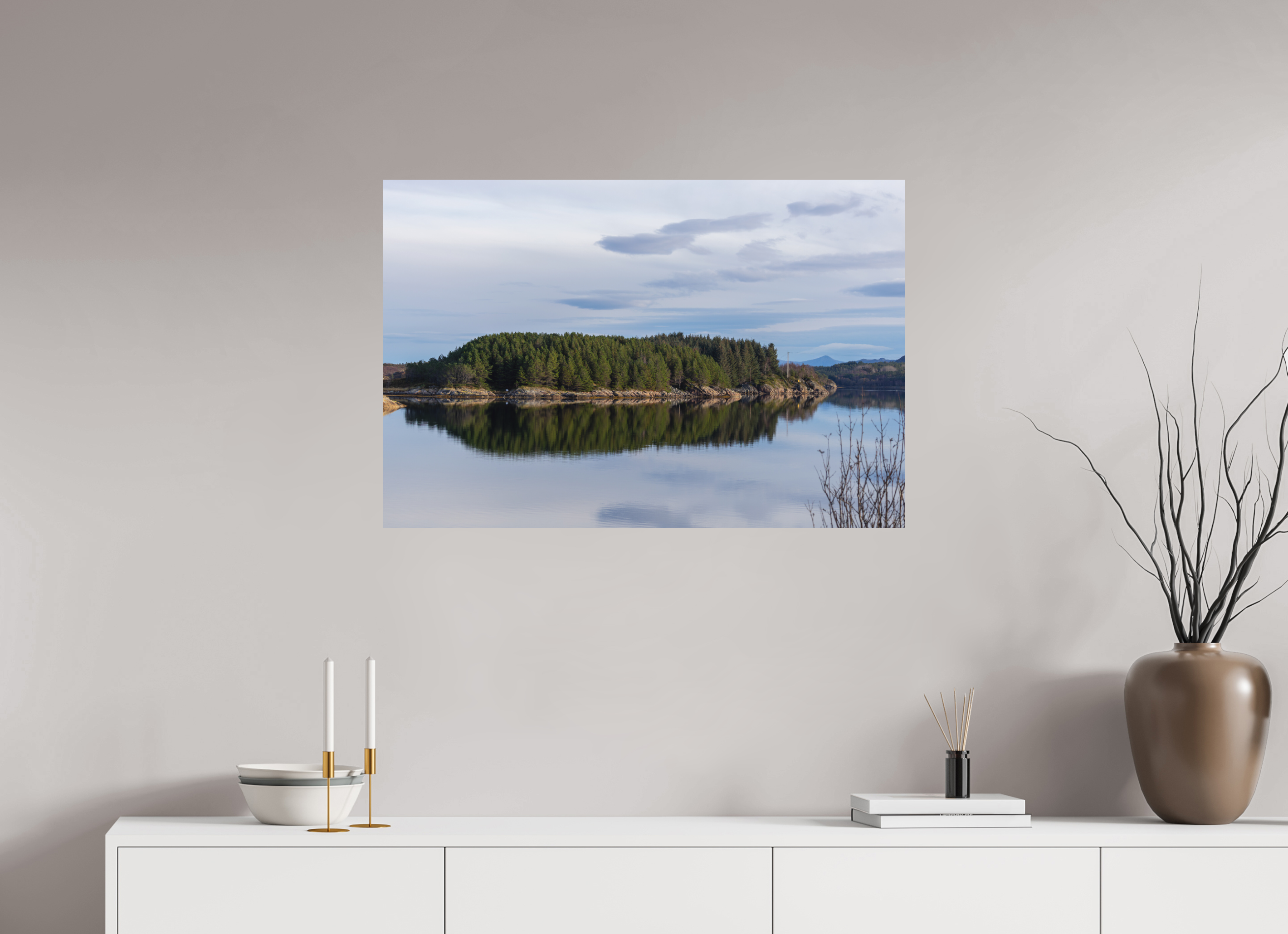 90 x 60 cm, Fine-Art Matt Mirror Island