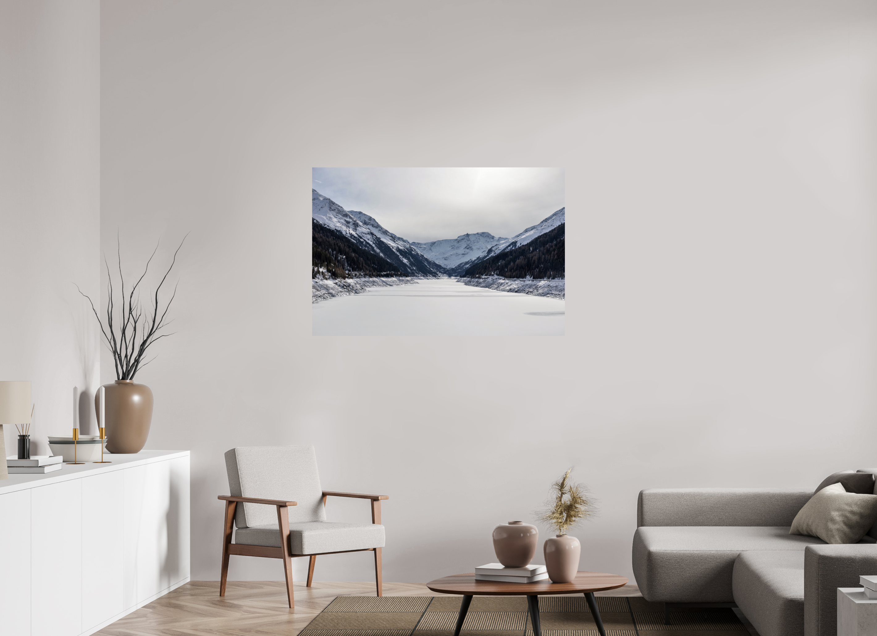 120 x 80 cm, Fine Art Print auf Alu-Dibond Frozen Reservoir