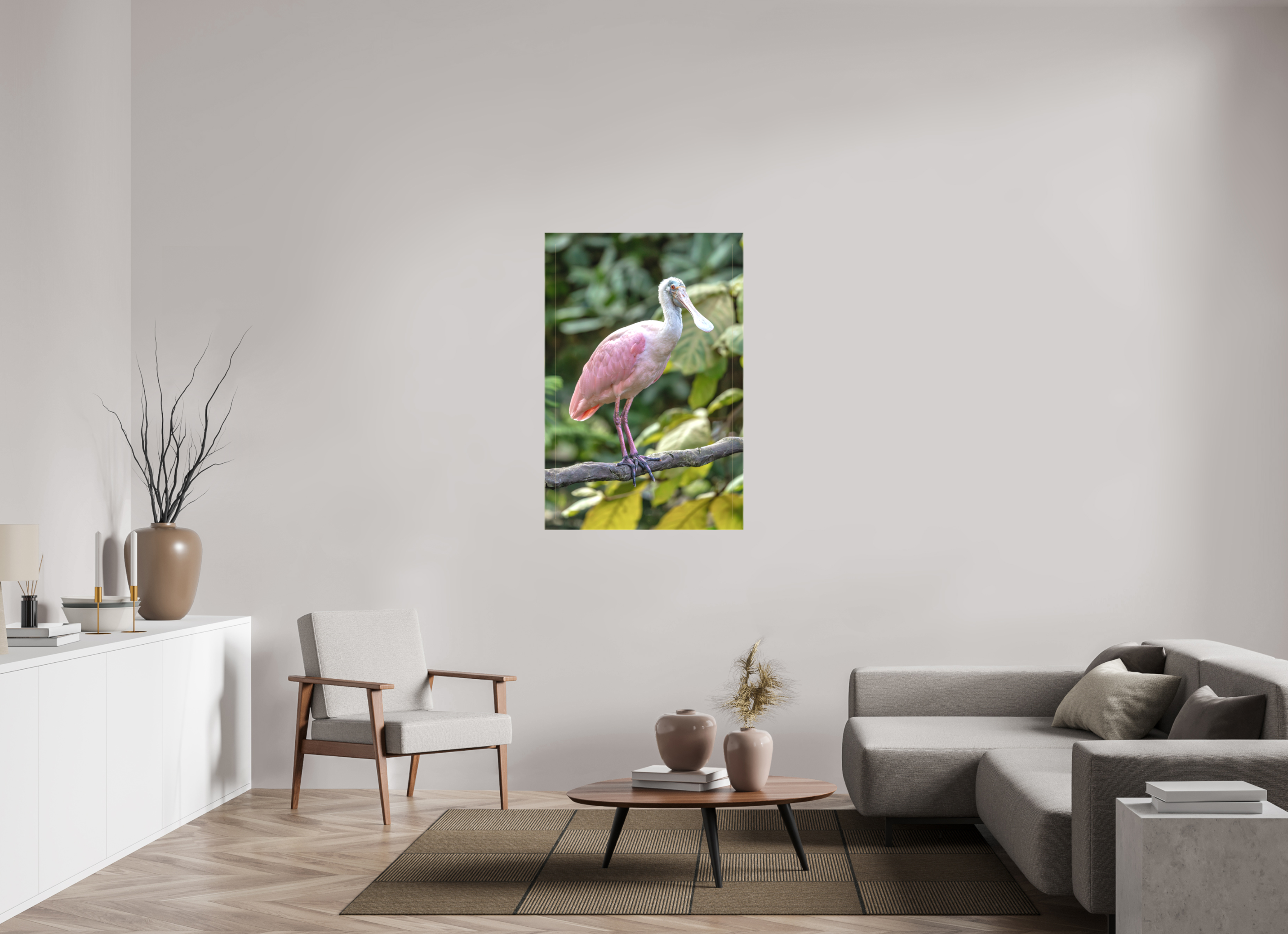 80 x 120 cm, Leinwand Perched in Pink