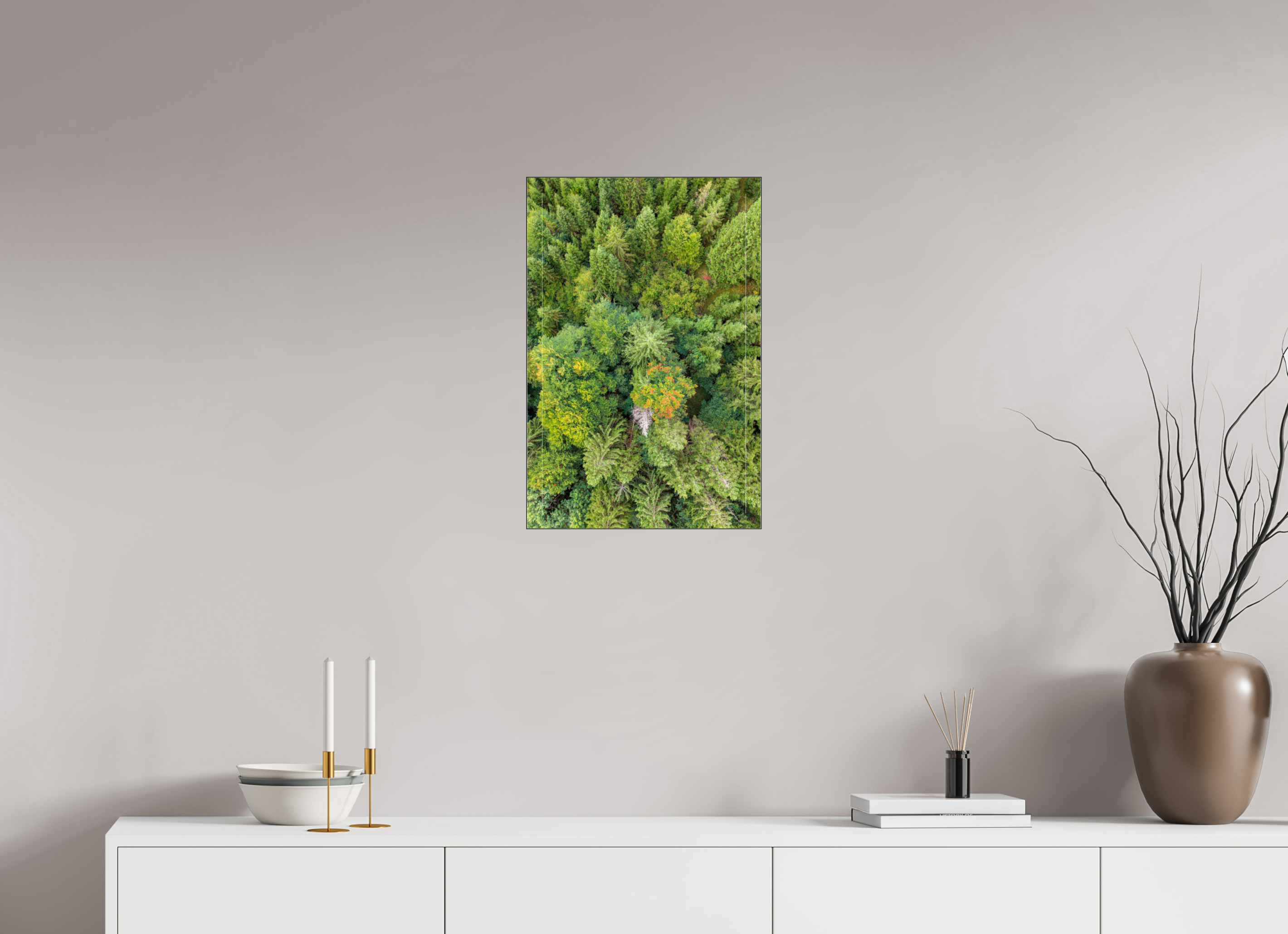 40 x 60 cm, Foto-Abzug hinter Acrylglas glänzend Vertical Pines