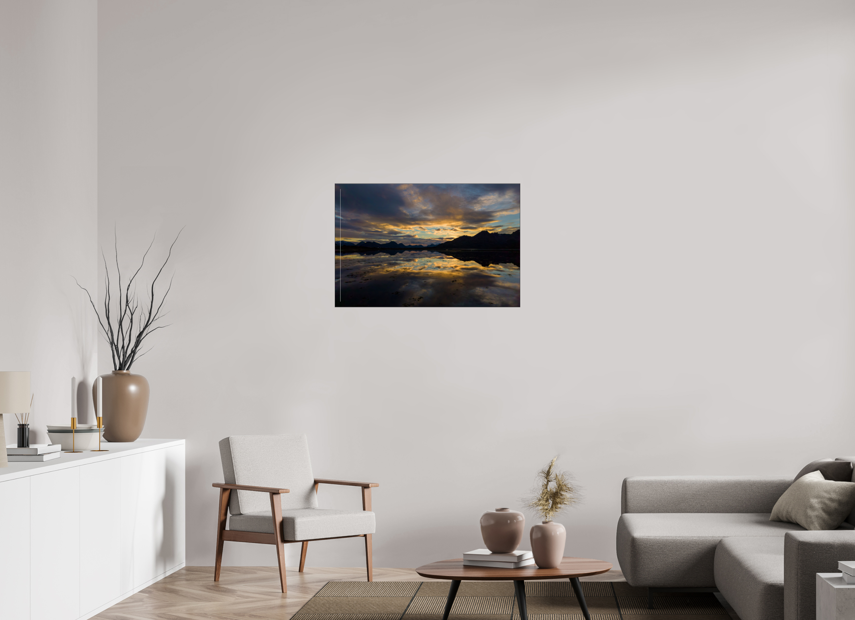 90 x 60 cm, Foto-Abzug hinter Acrylglas glänzend Golden Mirror