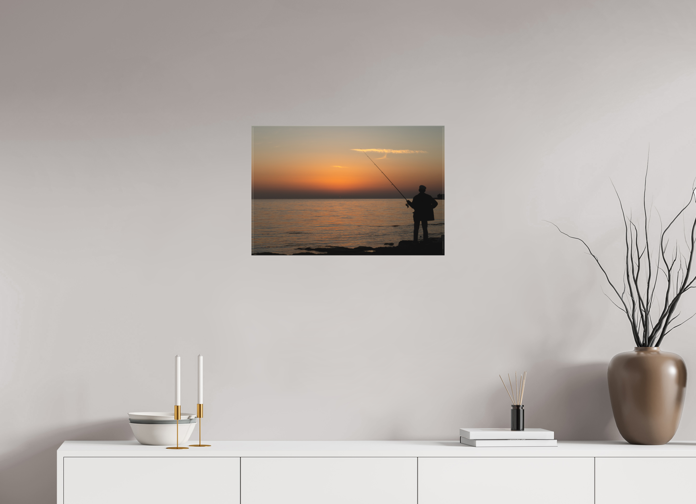 60 x 40 cm, Leinwand Golden Hour Fishing