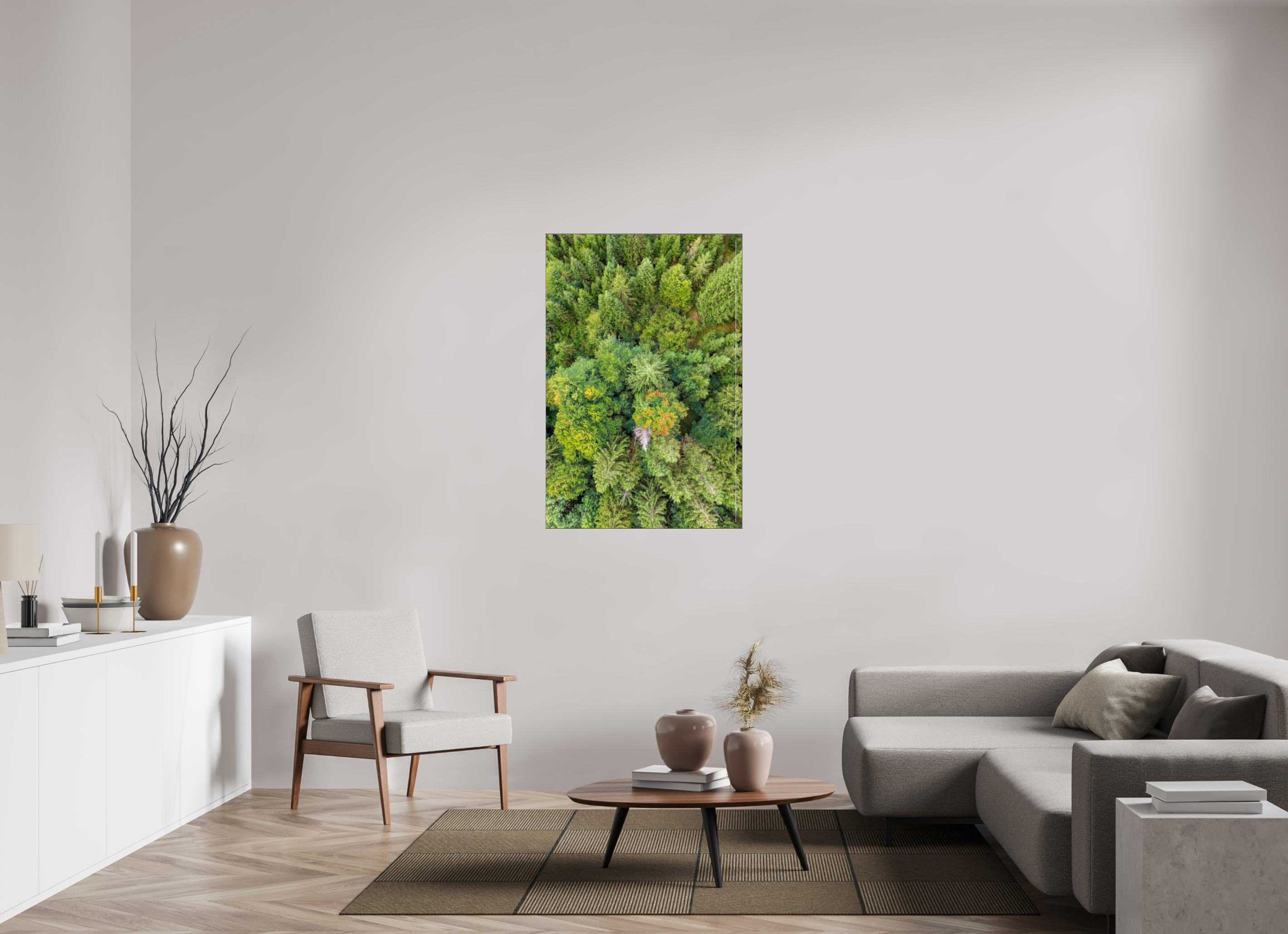 80 x 120 cm, Foto-Abzug hinter Acrylglas glänzend Vertical Pines