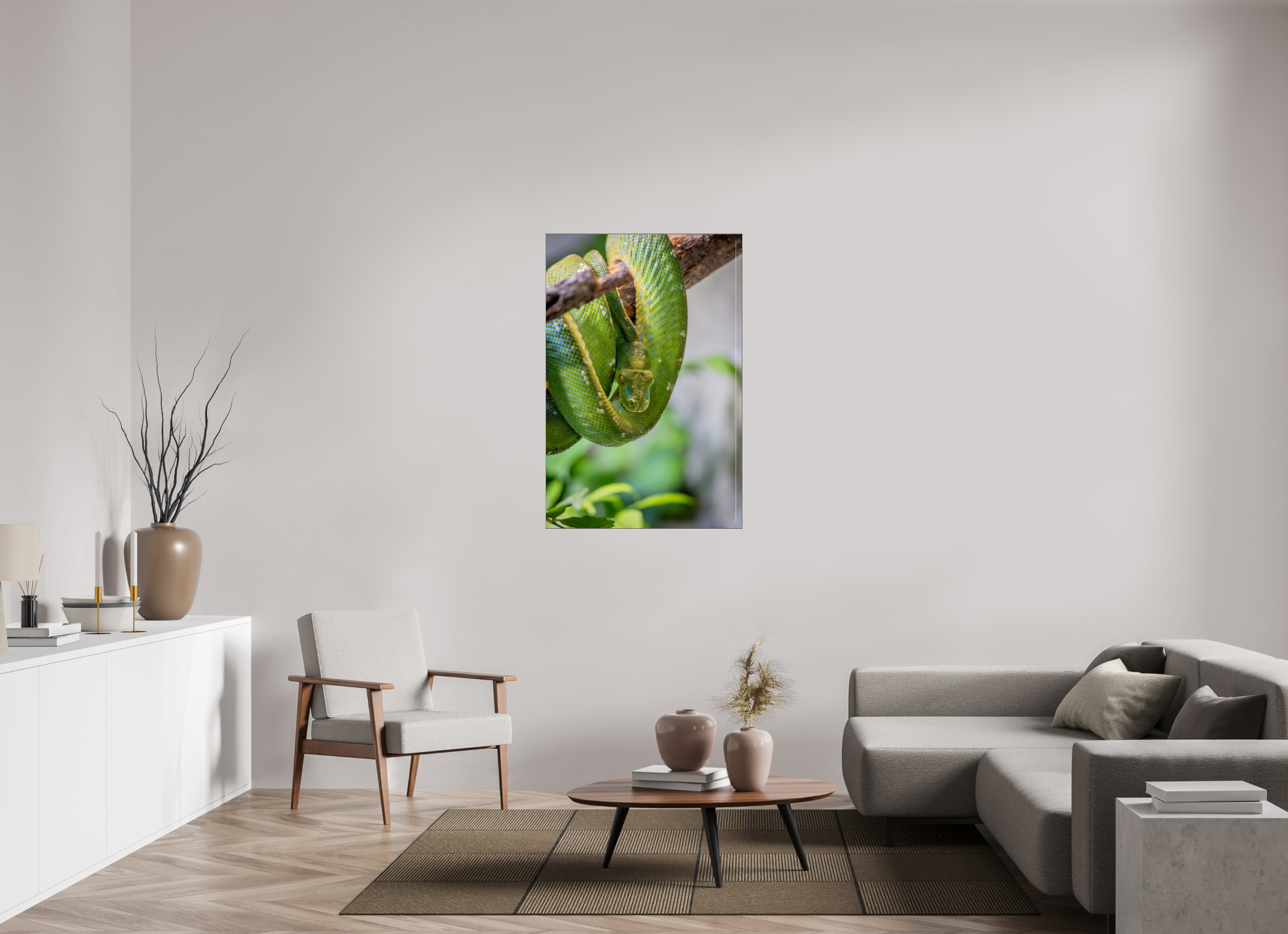 80 x 120 cm, Foto-Abzug hinter Acrylglas glänzend Coiled in Green