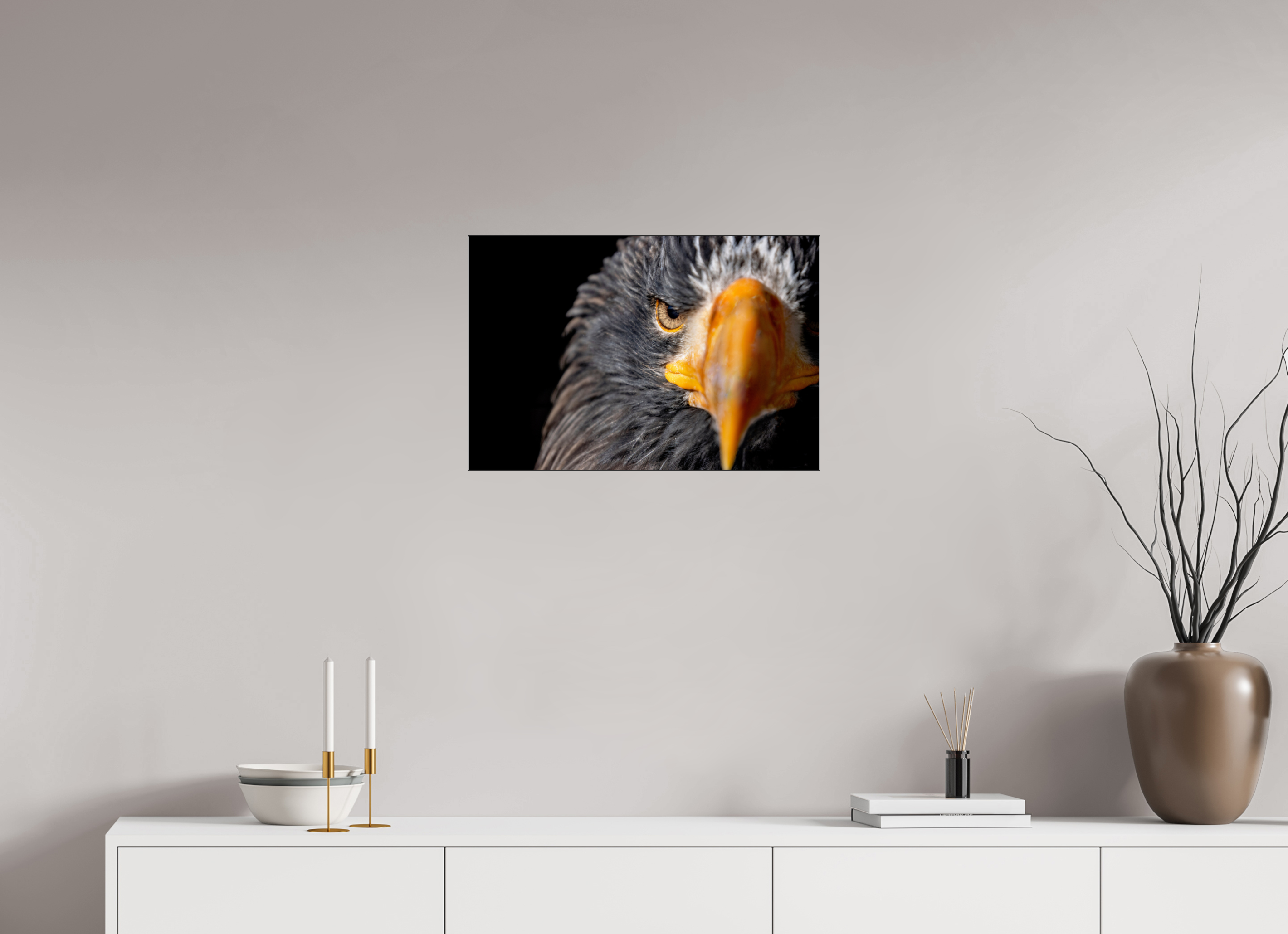 60 x 40 cm, Foto-Abzug hinter Acrylglas glänzend Piercing Gaze